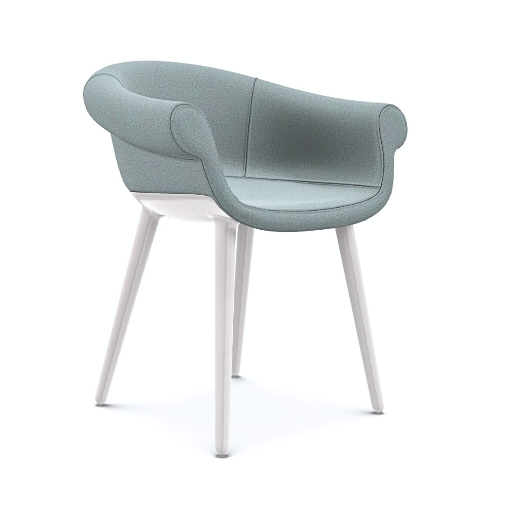 CYBORG LORD chair in sea green with a white base