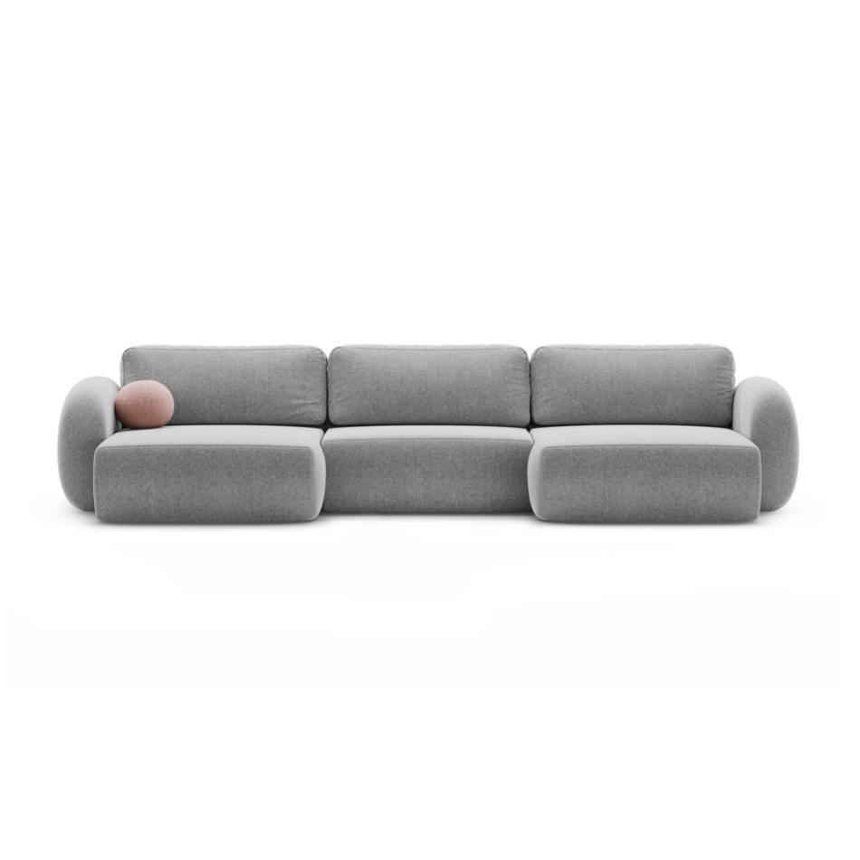 Panoramic Sofa with Sleeping Function for 5 People TONALE Gray