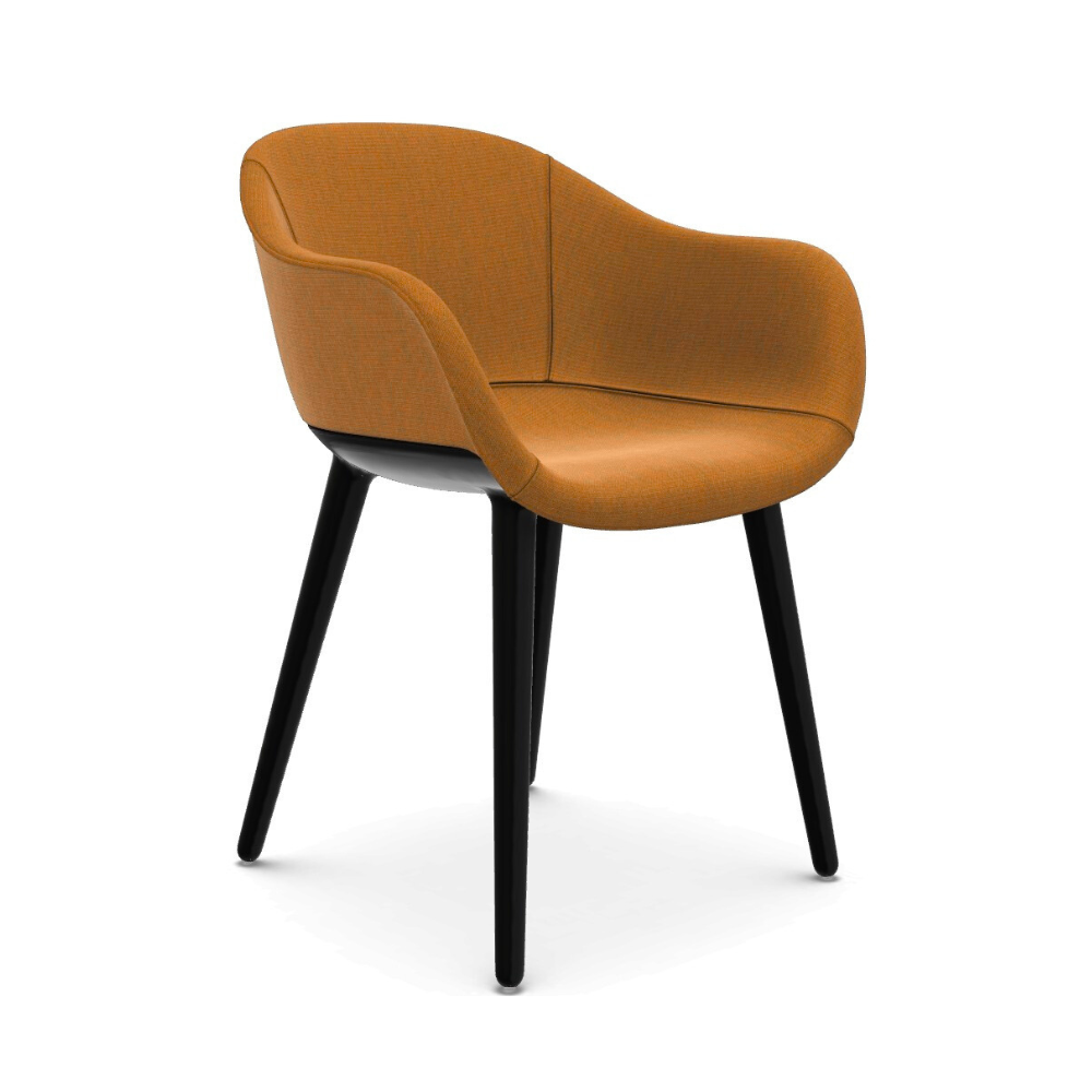 CYBORG LADY chair ochre with a black base