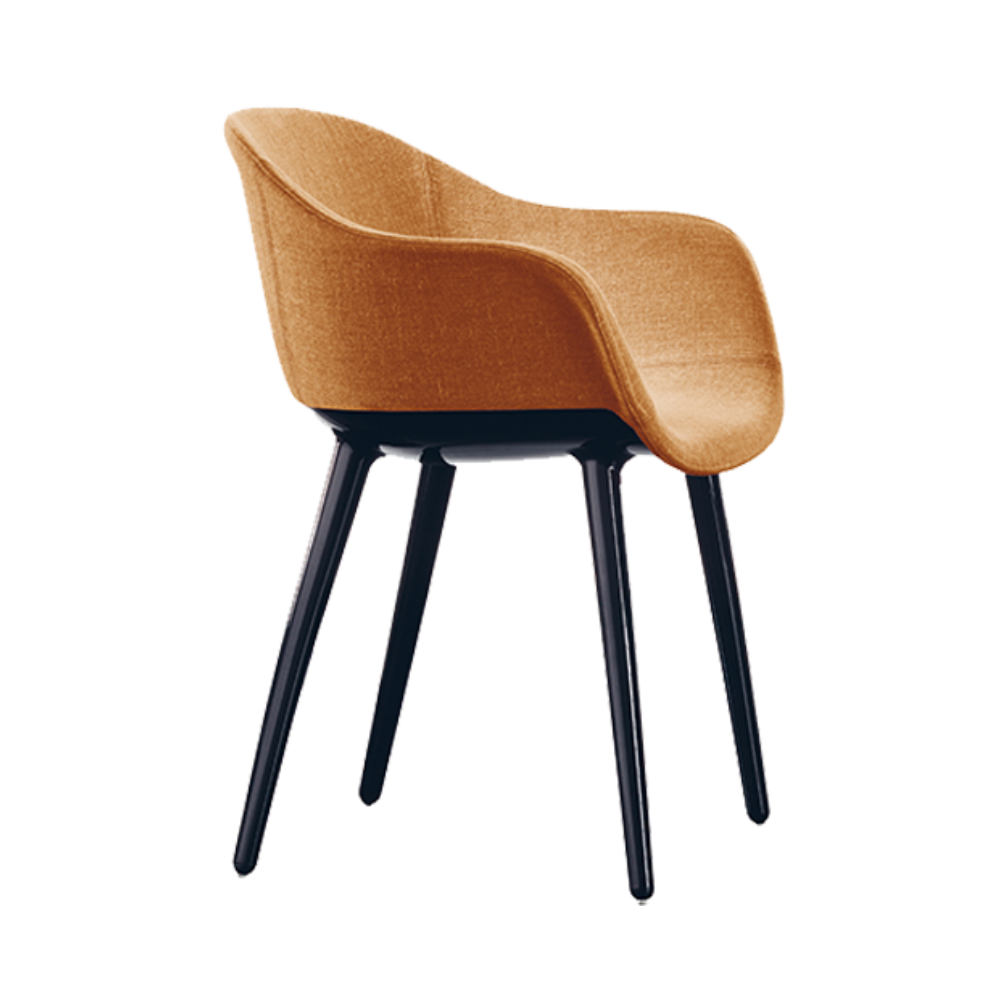 CYBORG LADY chair ochre with a black base