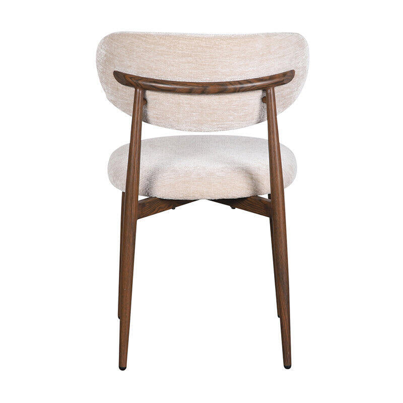 JAPANDI Chair in Beige with Dark Wooden Base