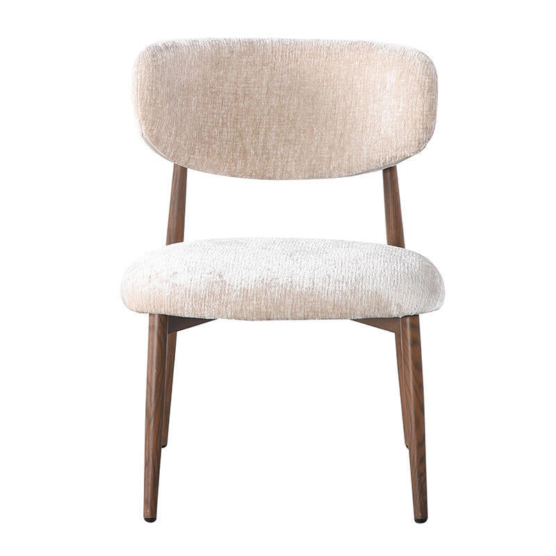 Beige JAPANDI Sessel mit dunklem Holzgestell