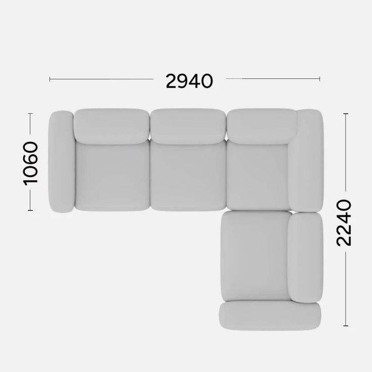 Right-sided corner sofa BABBLE customizable