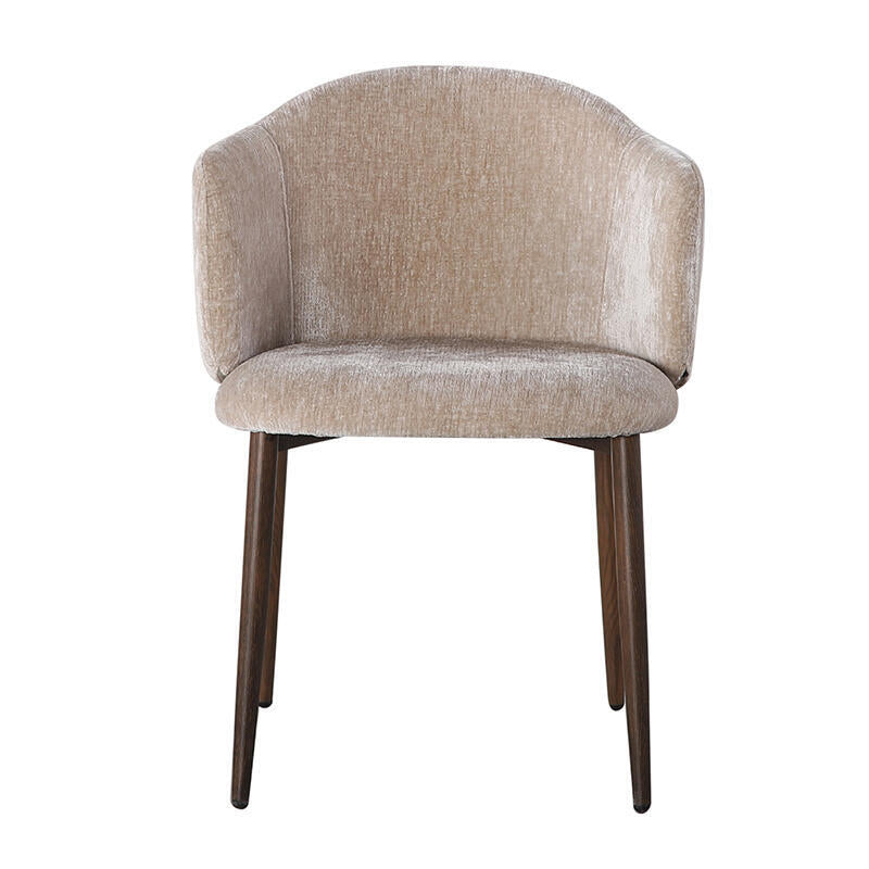Stuhl OSAKA beige mit dunklem Holzgestell