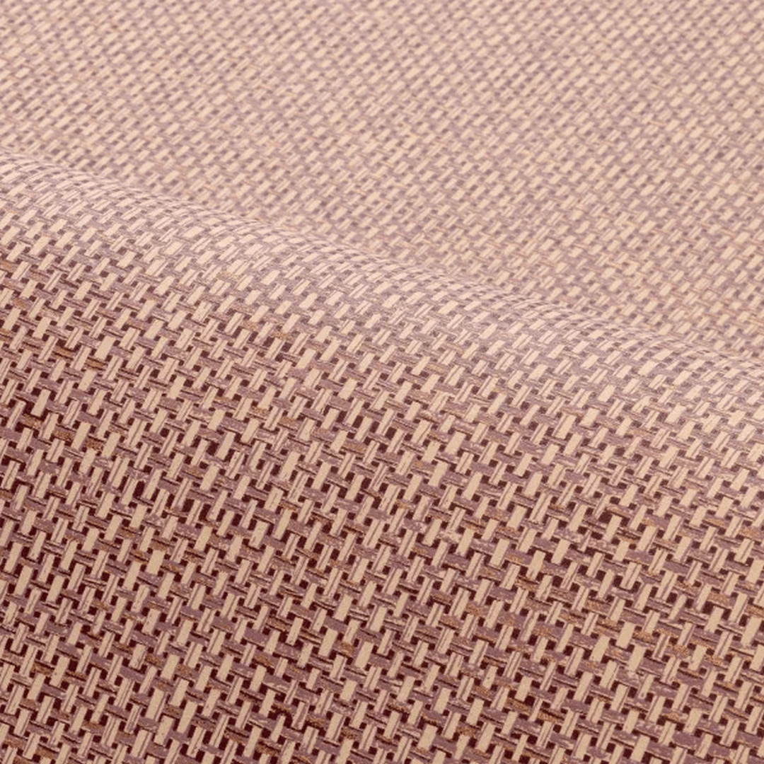Structural wallpaper imitating raffia VANNORA - BOIS DE ROSE muted pink