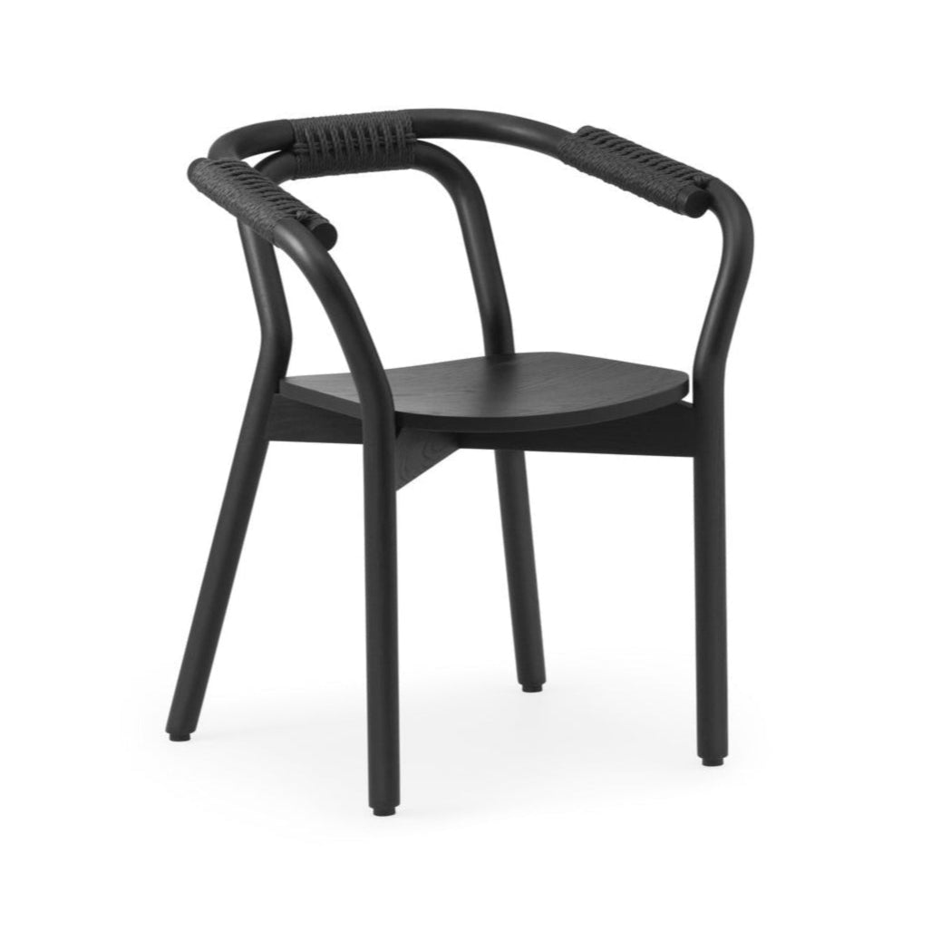 Black wick chair with a black string