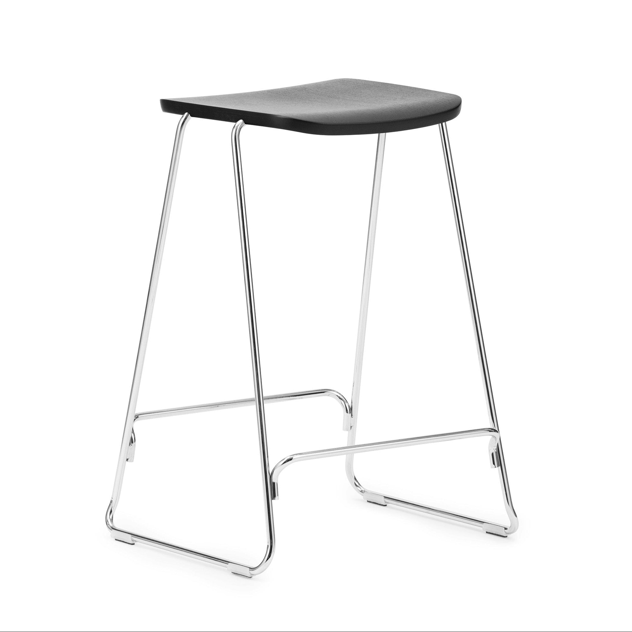 Bar chair Just black ash with a chrome base