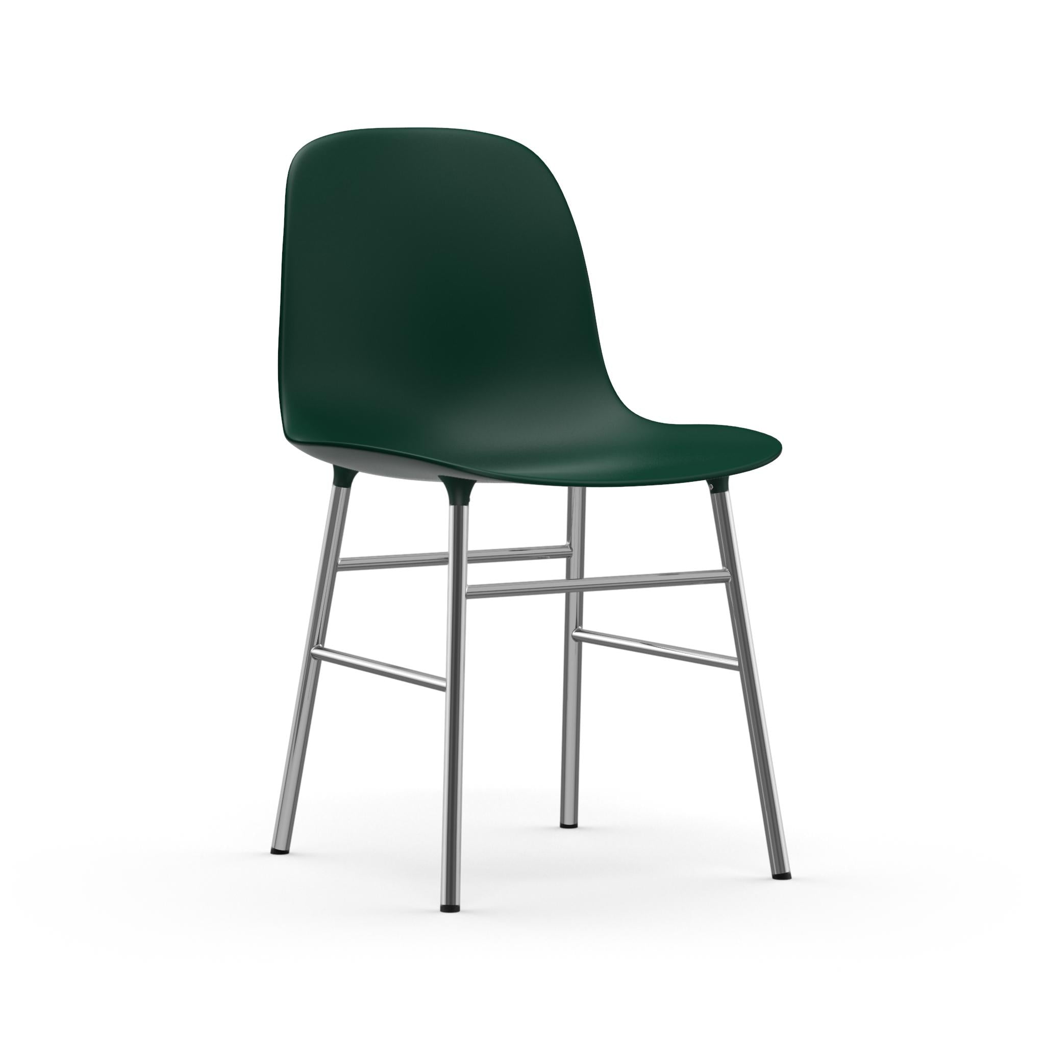 Stoel FORM groen met verchroomde basis