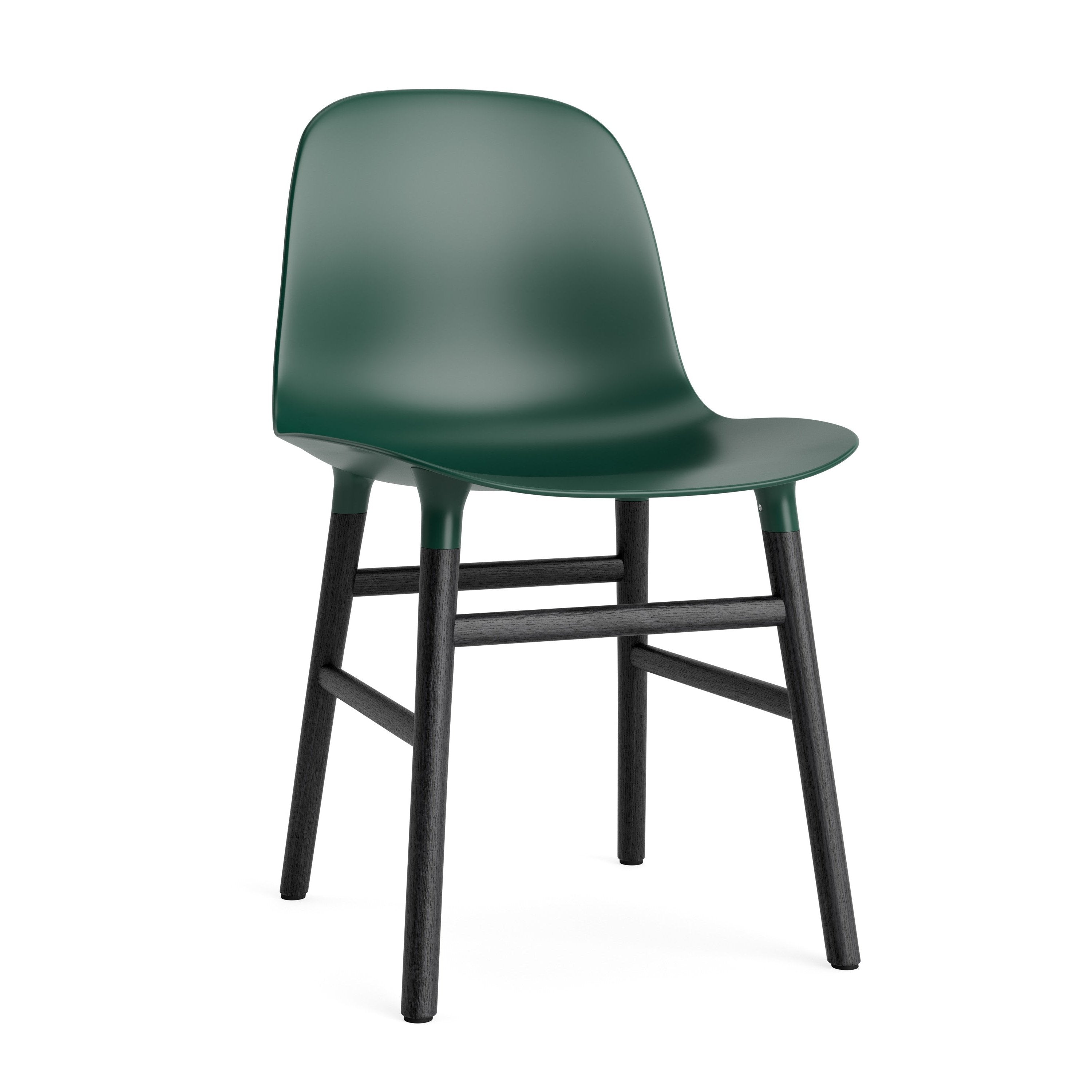 Krzesło FORM zielony z czarną dębową podstawą – Normann Copenhagen