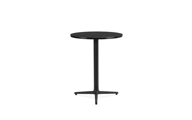 Ronde café tafel ALLEZ met marmeren blad en zwarte basis