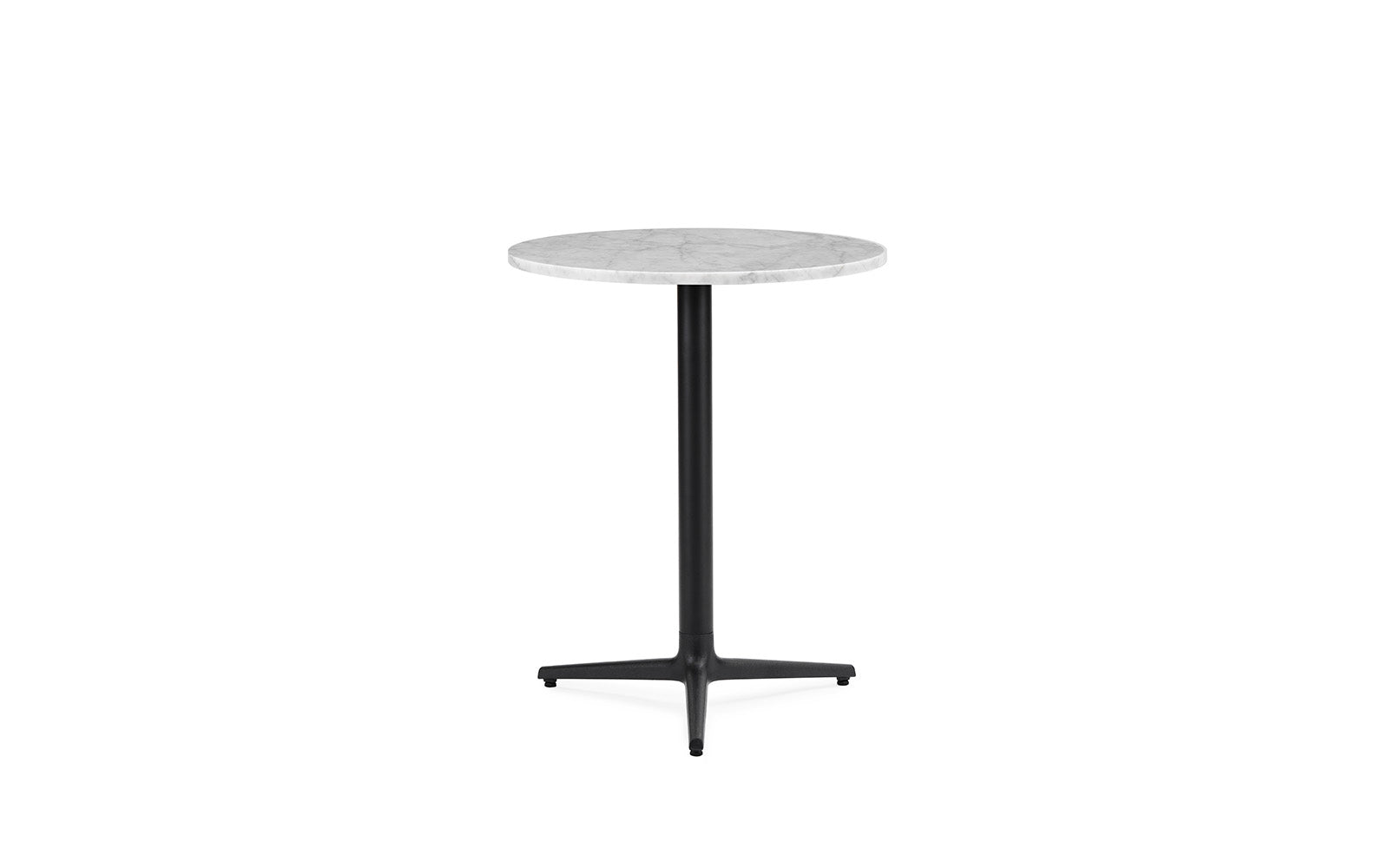 Ronde café tafel ALLEZ met marmeren blad en zwarte basis