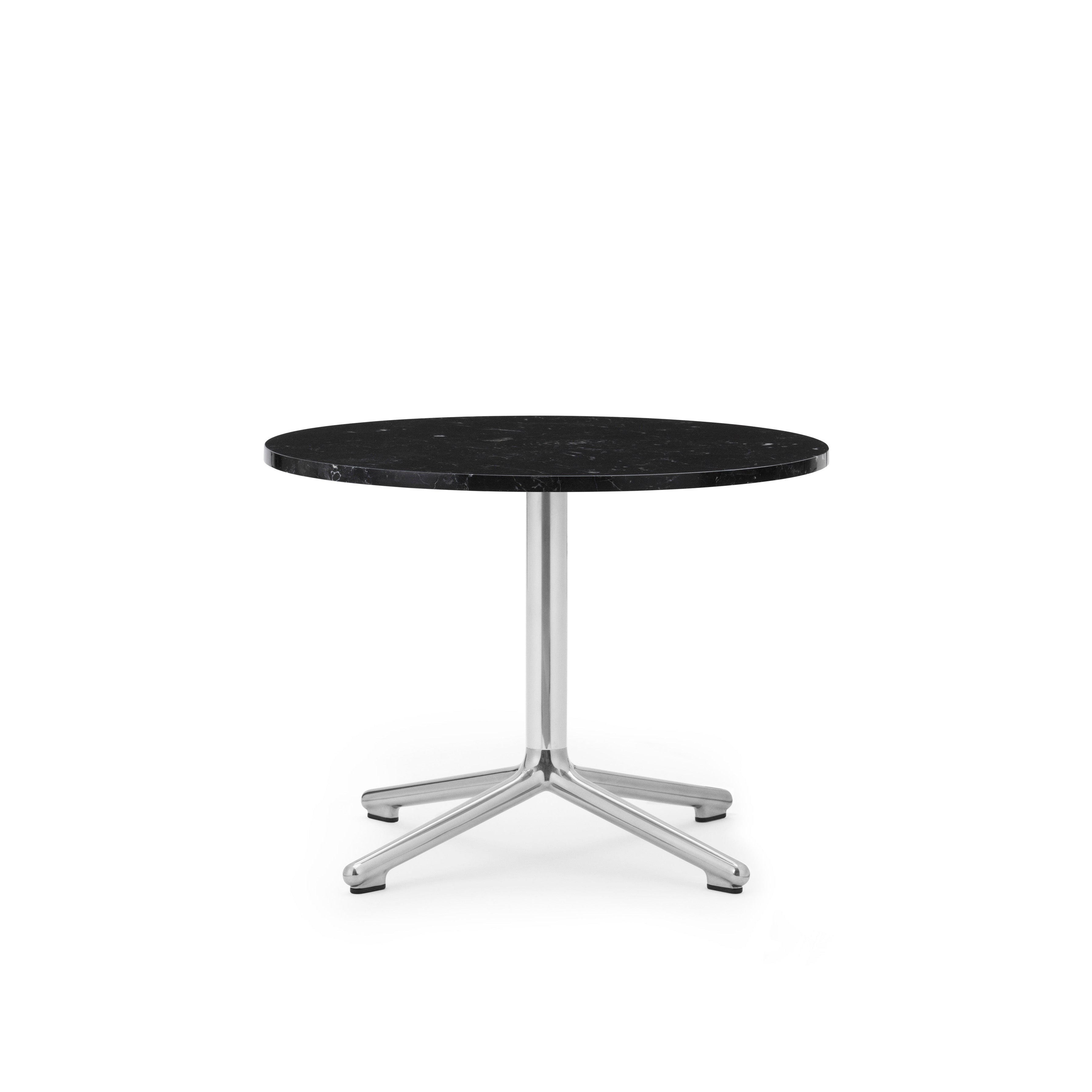 Couchtisch Mondschwarzes Marmoroberteil mit einer Aluminiumbasis