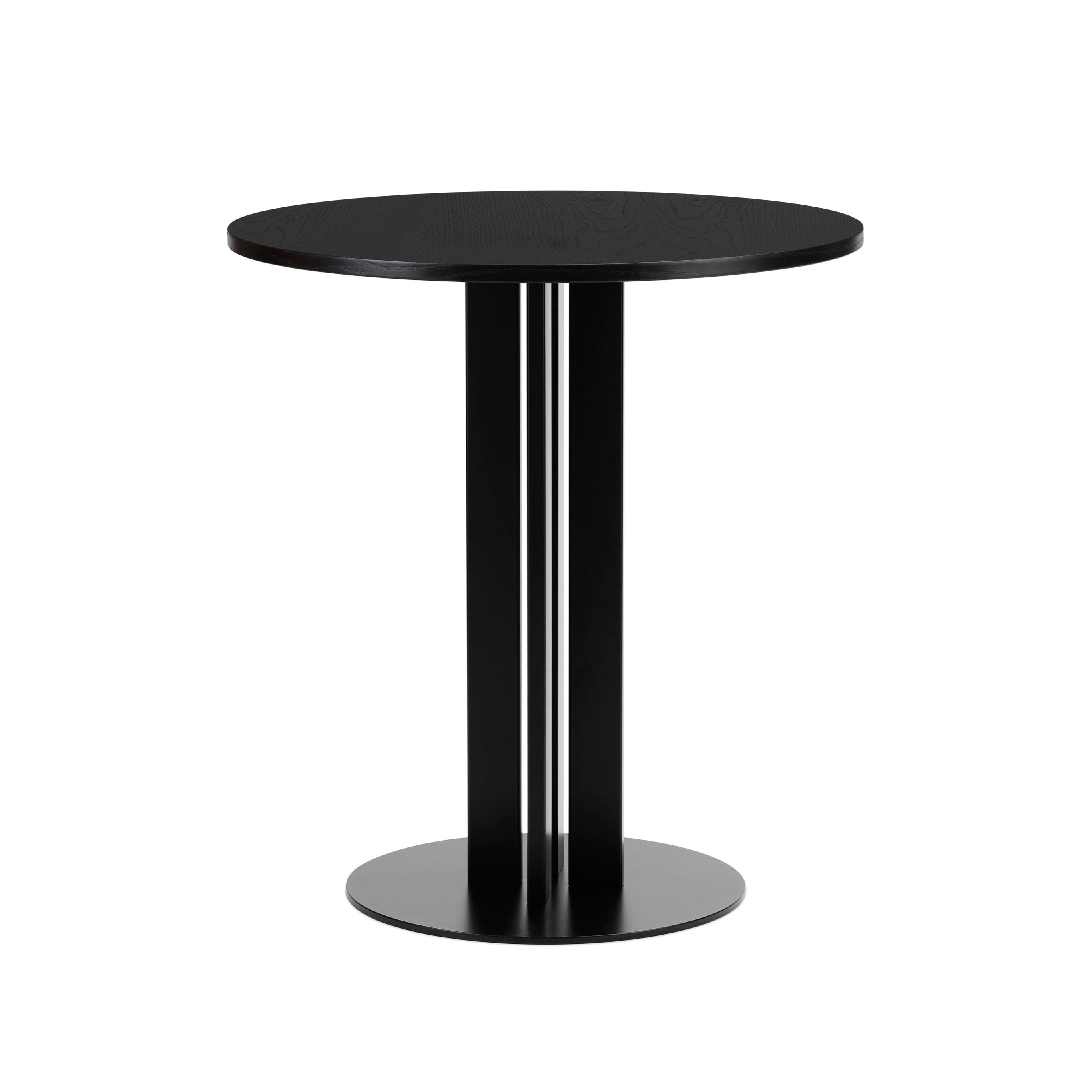 Round cafe table Scala black veneered top with a black base