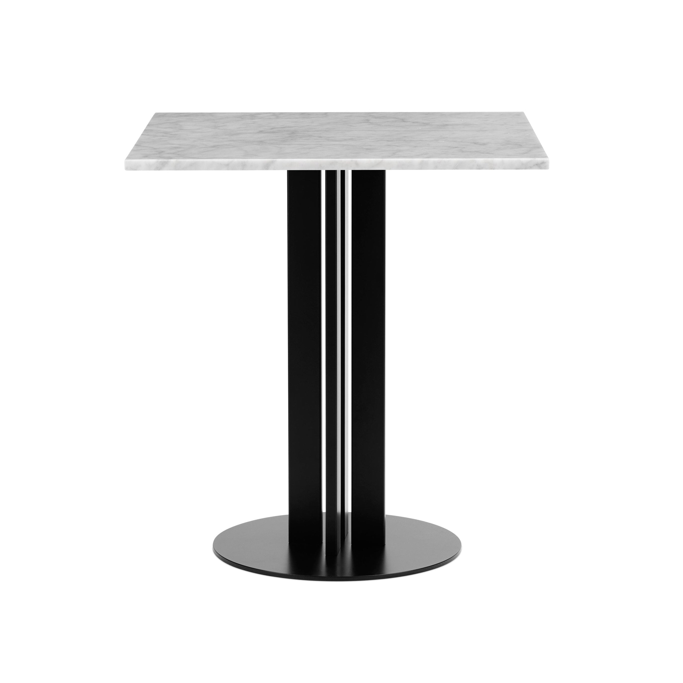Witte marmeren tafel SCALA met zwarte basis