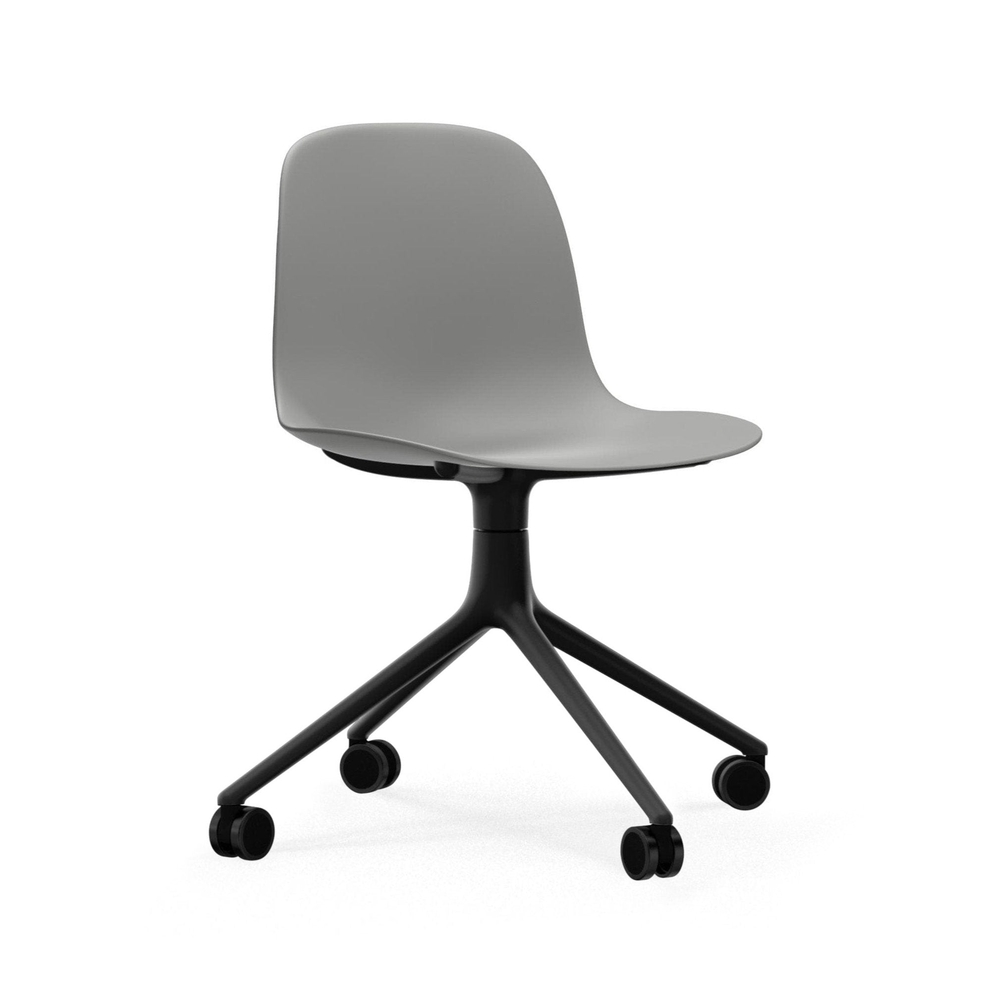 Krzesło biurowe FORM 4W szary z czarną podstawą na kółkach – Normann Copenhagen