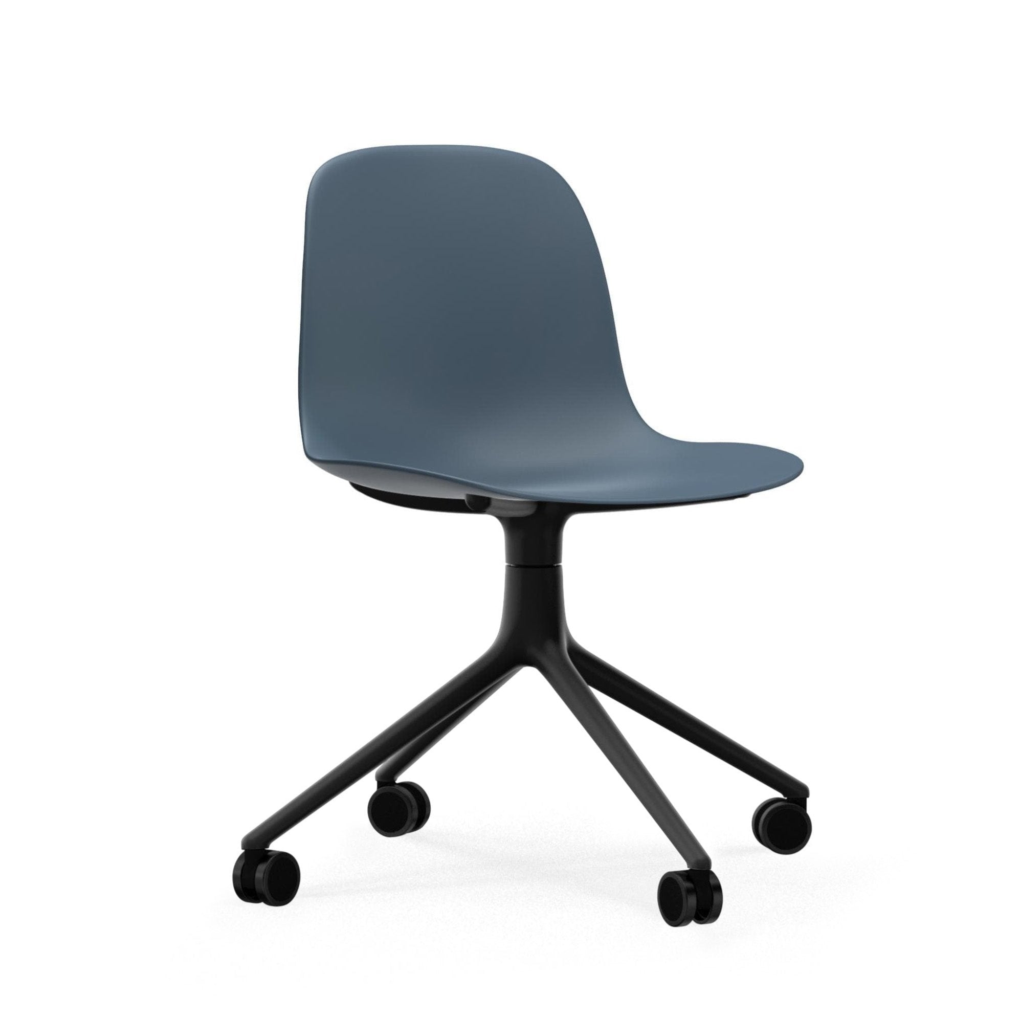 Office chair 4W Blue sea with a black base on wheels