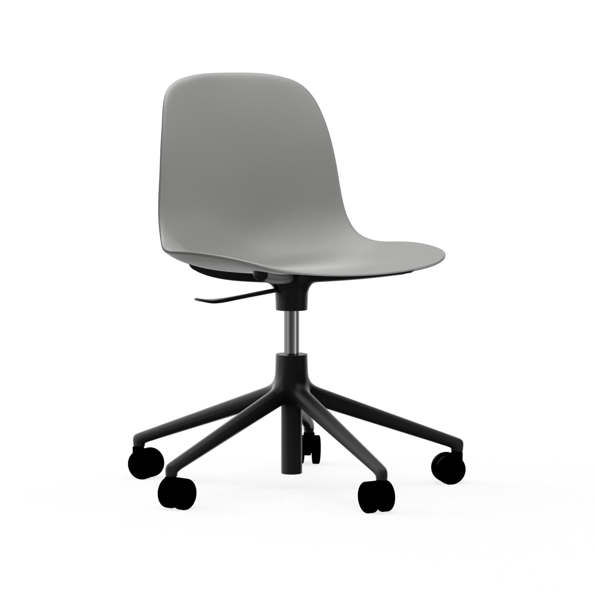 Office chair with adjustable forms 5W gray with a black base on wheels