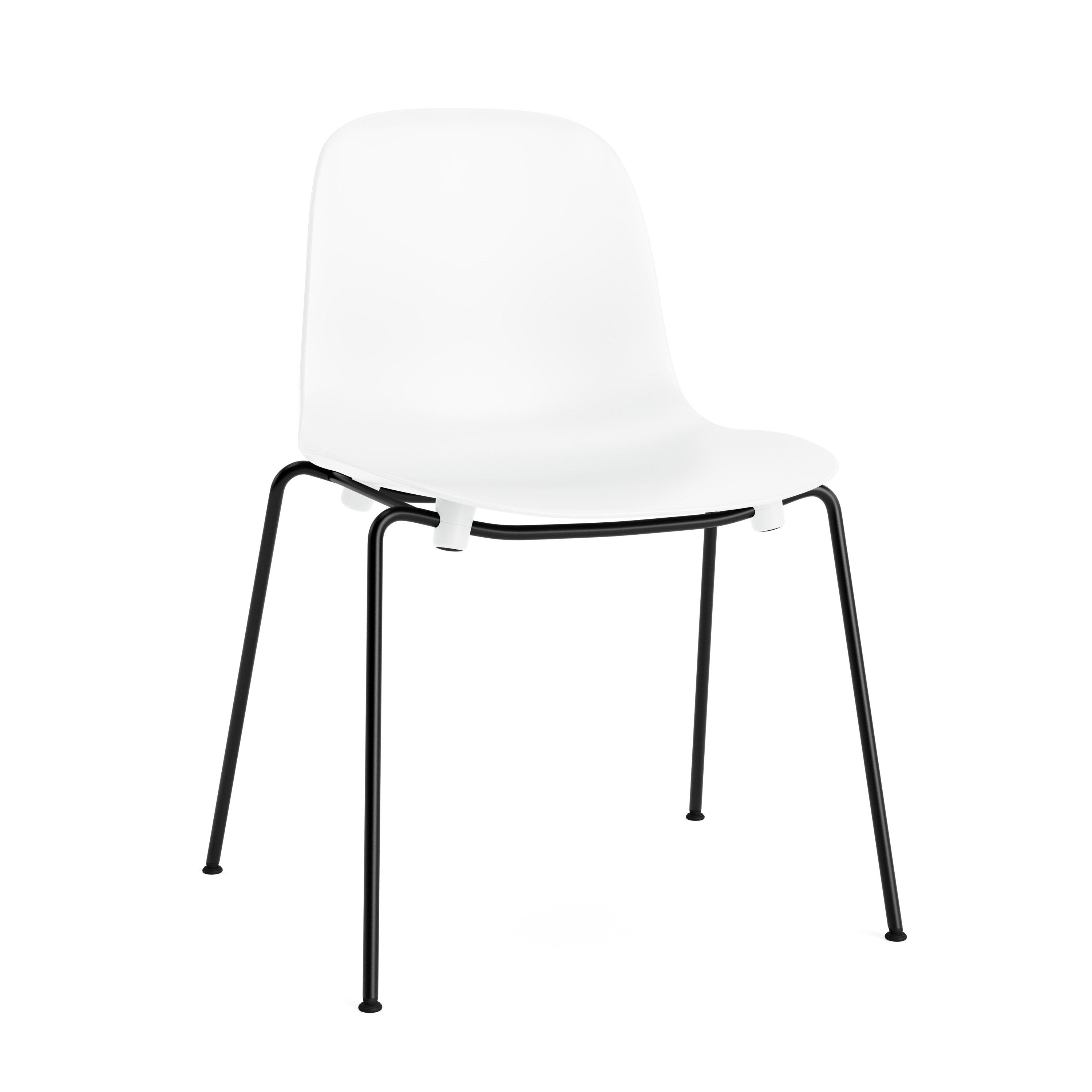 Krzesło FORM STACKING biały z czarną podstawą – Normann Copenhagen