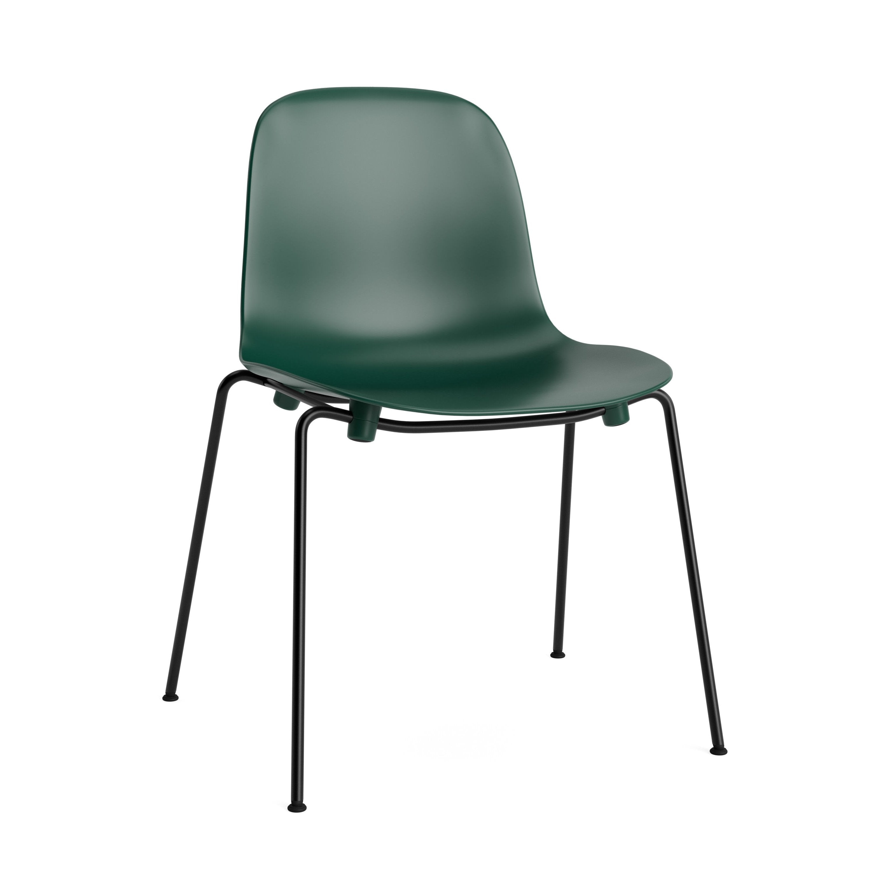 Krzesło FORM STACKING zielony z czarną podstawą – Normann Copenhagen