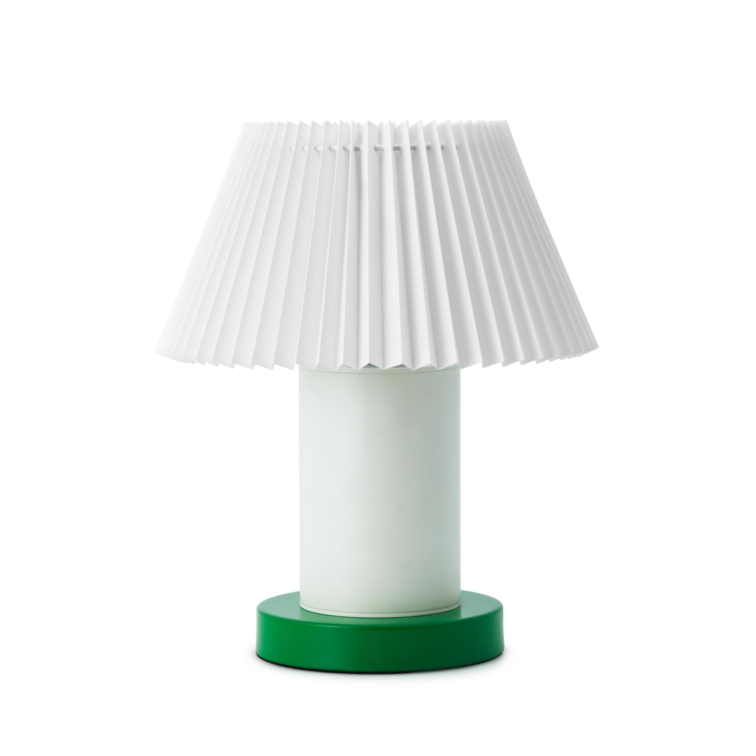 CELLU Tischleuchte weiß mit grünem Sockel