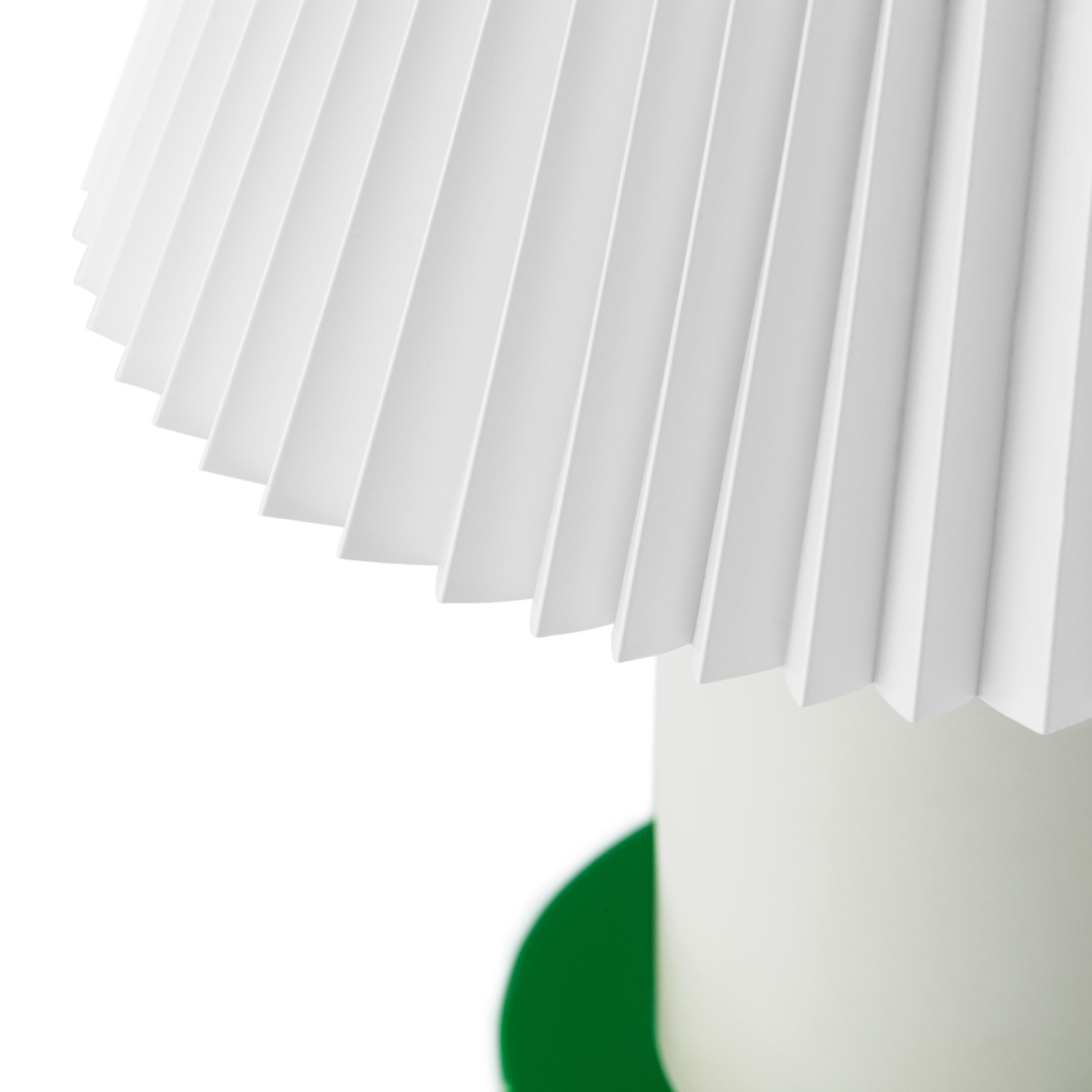 CELLU Tischleuchte weiß mit grünem Sockel