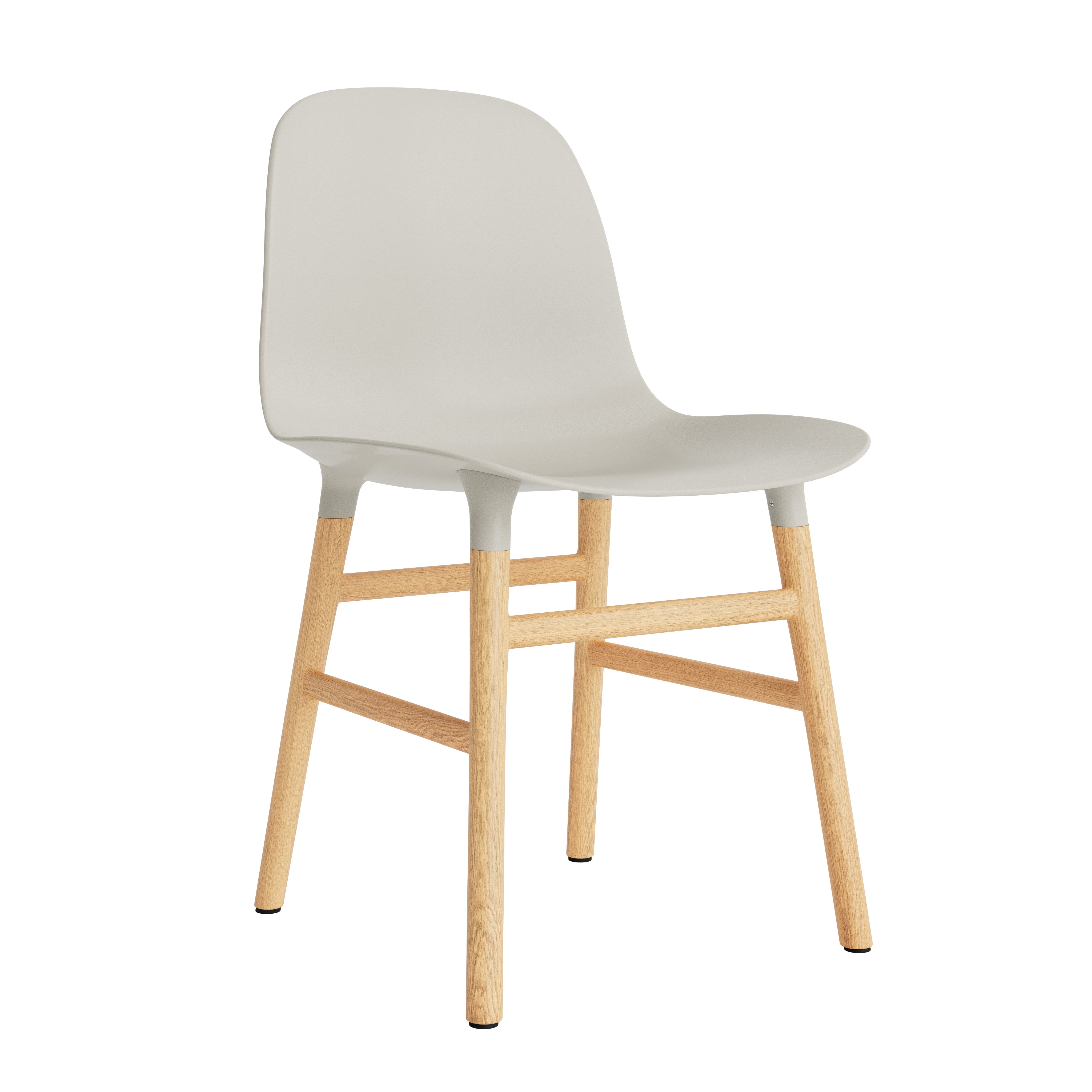Krzesło FORM jasnoszary z dębową podstawą – Normann Copenhagen