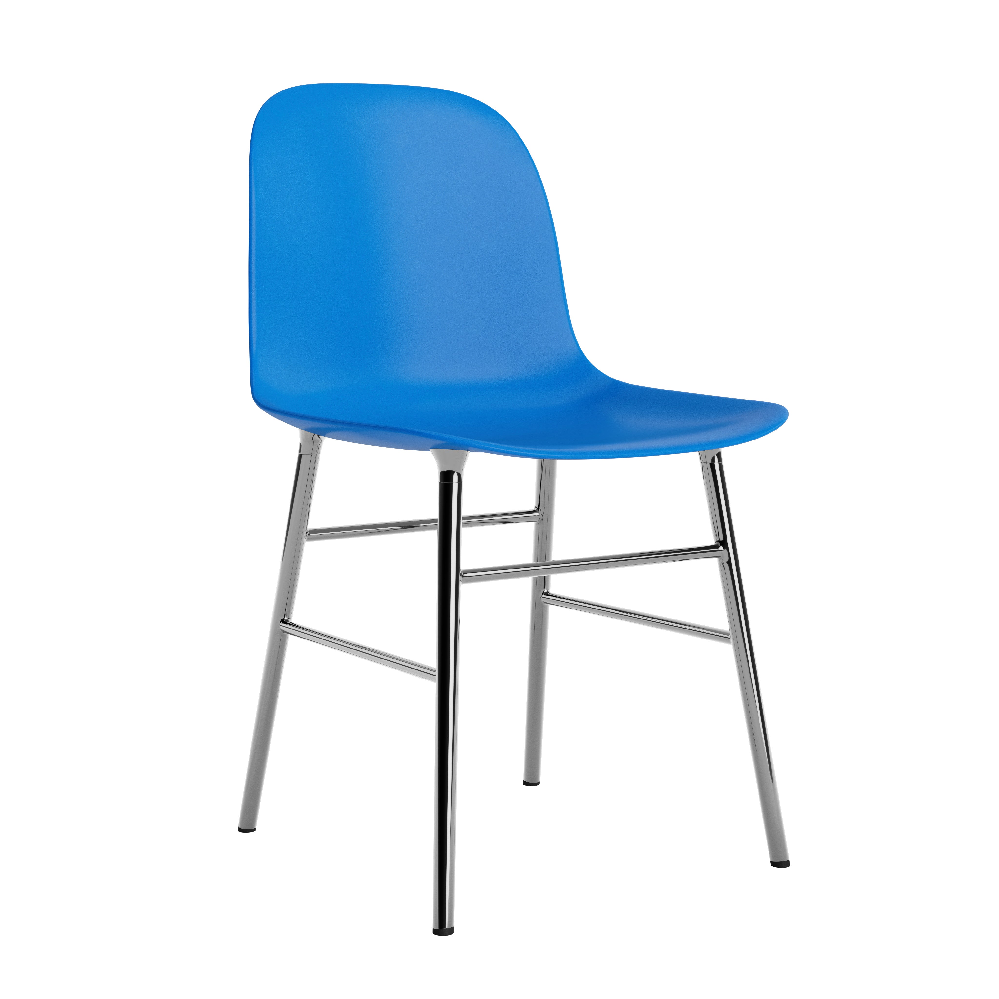 Krzesło FORM żywy niebieski z chromowaną podstawą – Normann Copenhagen