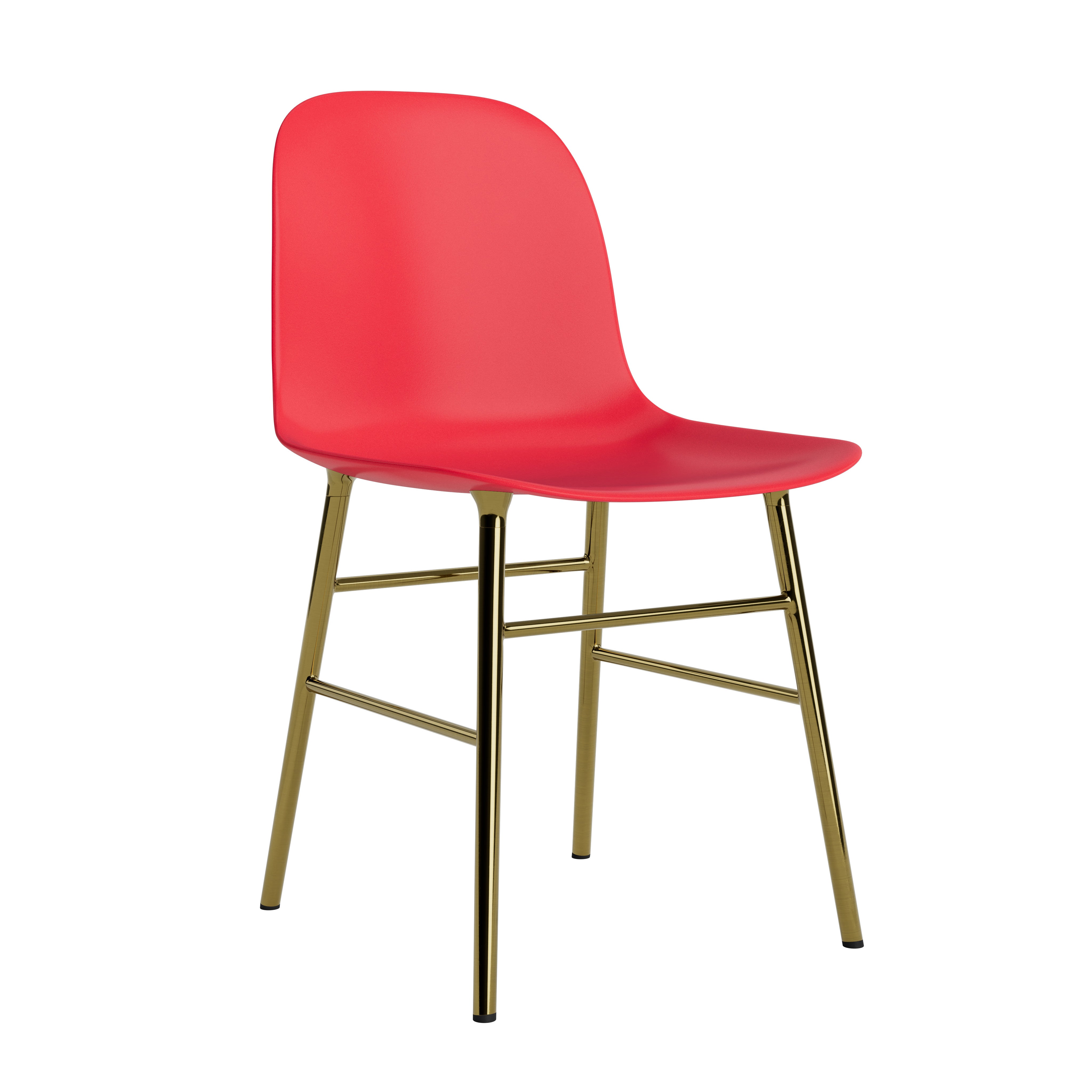 Krzesło FORM czerwony ze złotą podstawą – Normann Copenhagen