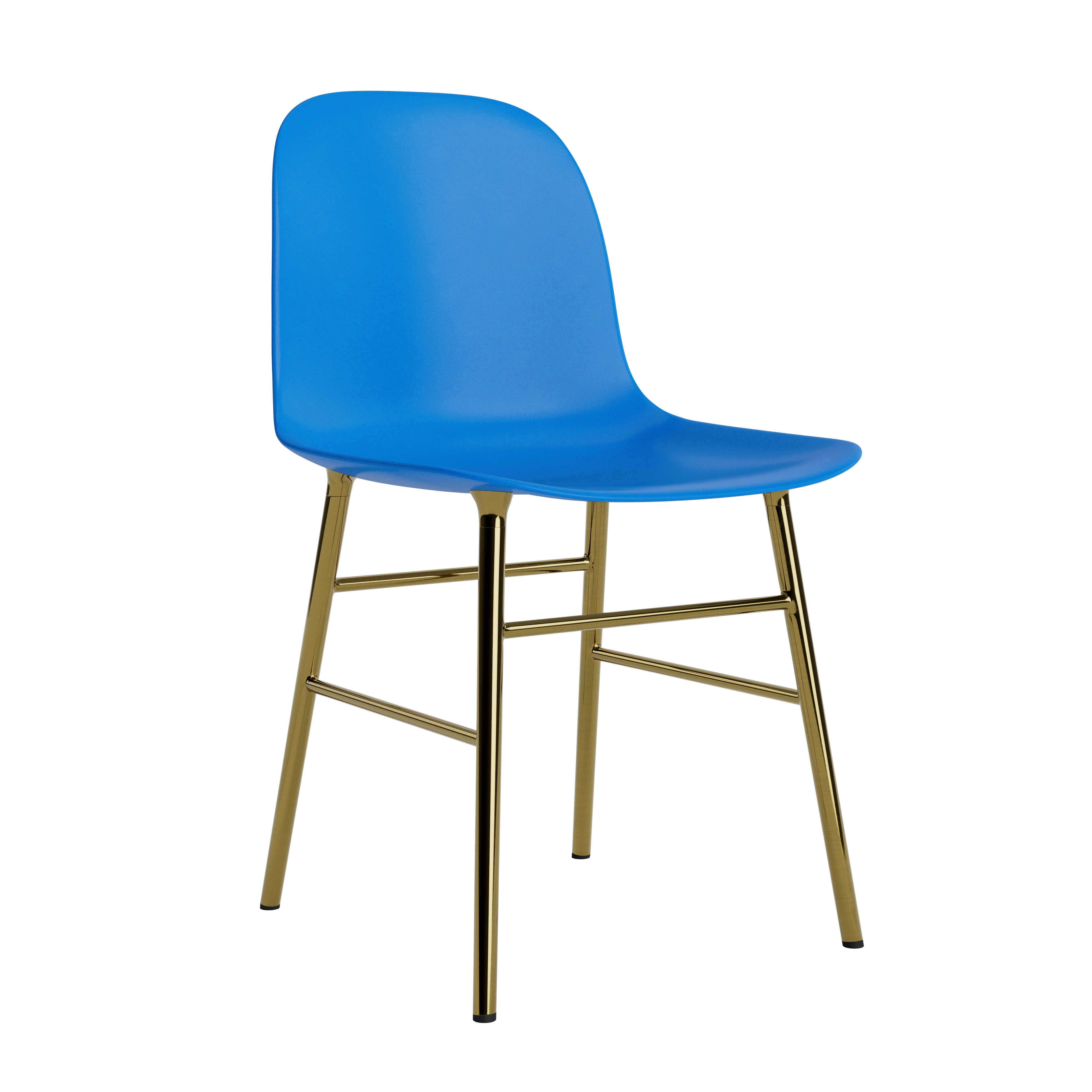 Stoel FORM blauw met gouden basis
