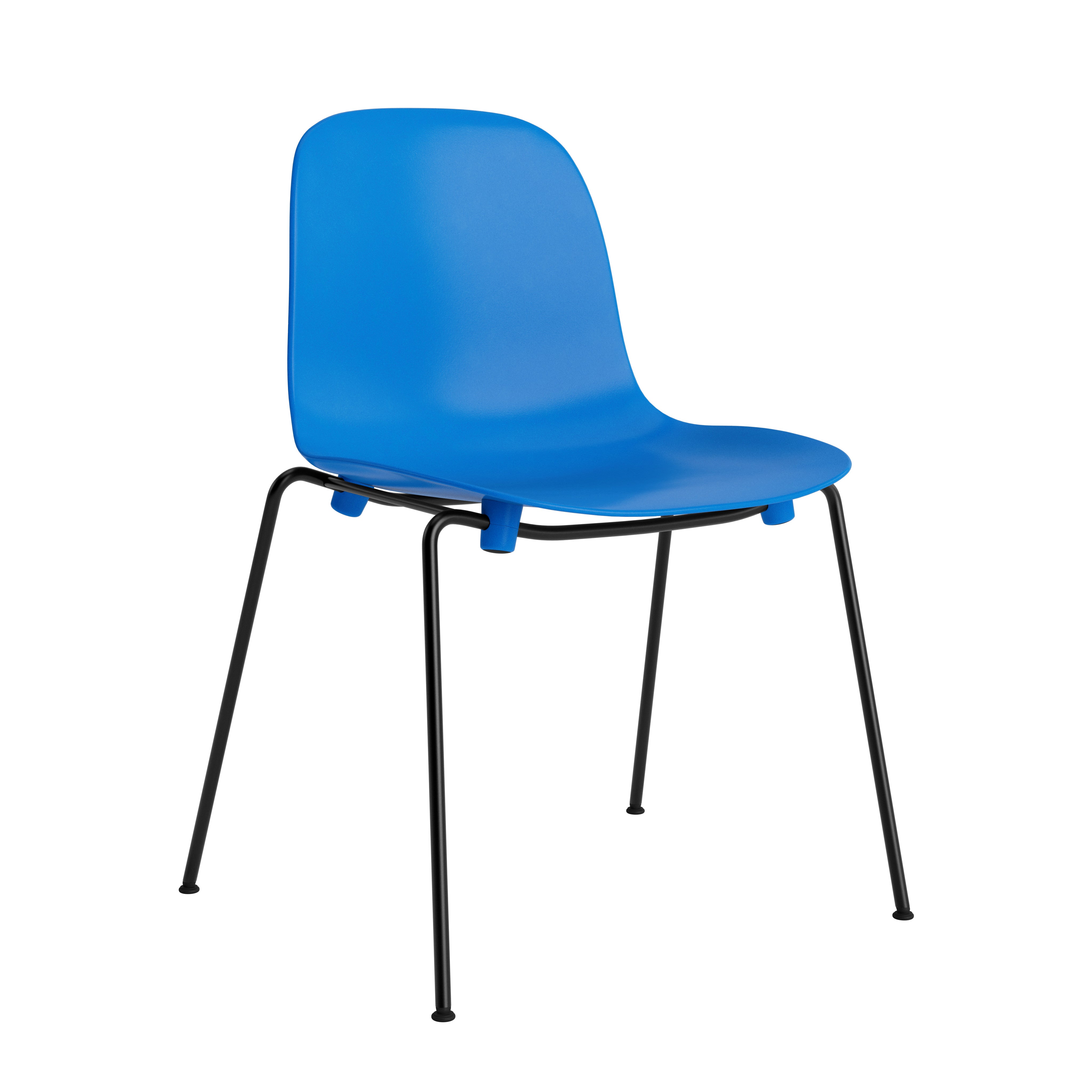 Krzesło FORM STACKING niebieski z czarną podstawą – Normann Copenhagen