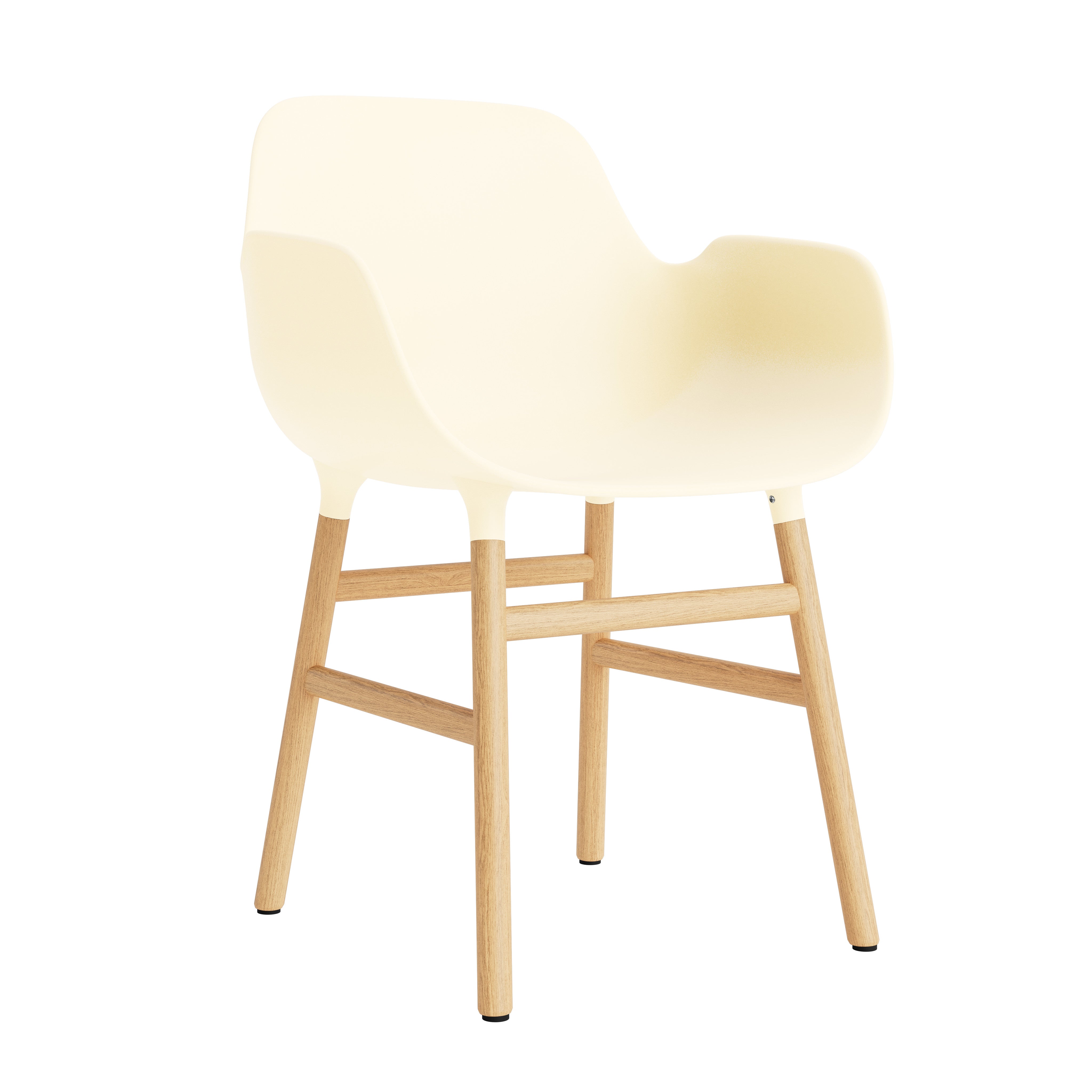 Krzesło z podłokietnikami FORM kremowy z dębową podstawą – Normann Copenhagen