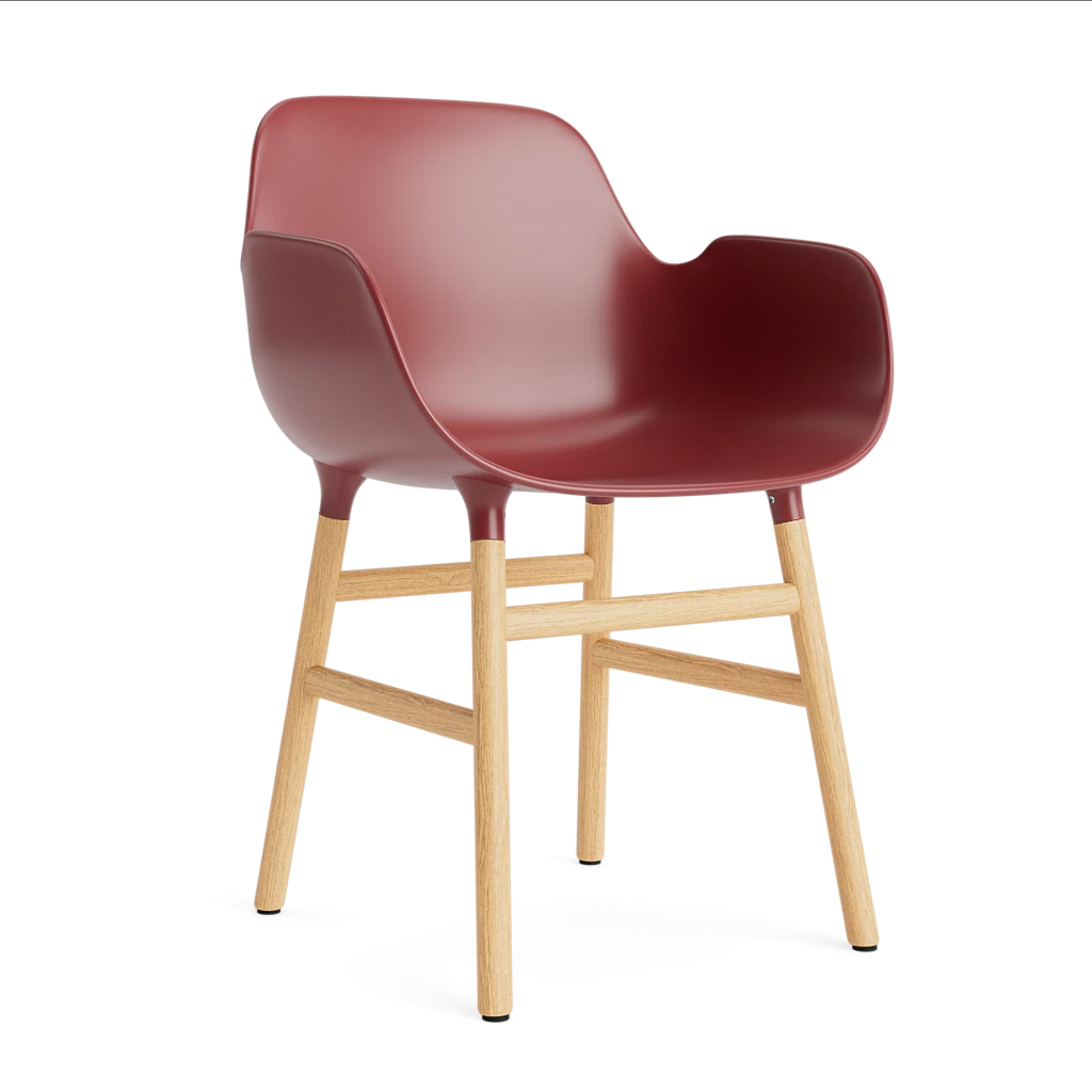 Krzesło z podłokietnikami FORM bordowy z dębową podstawą – Normann Copenhagen