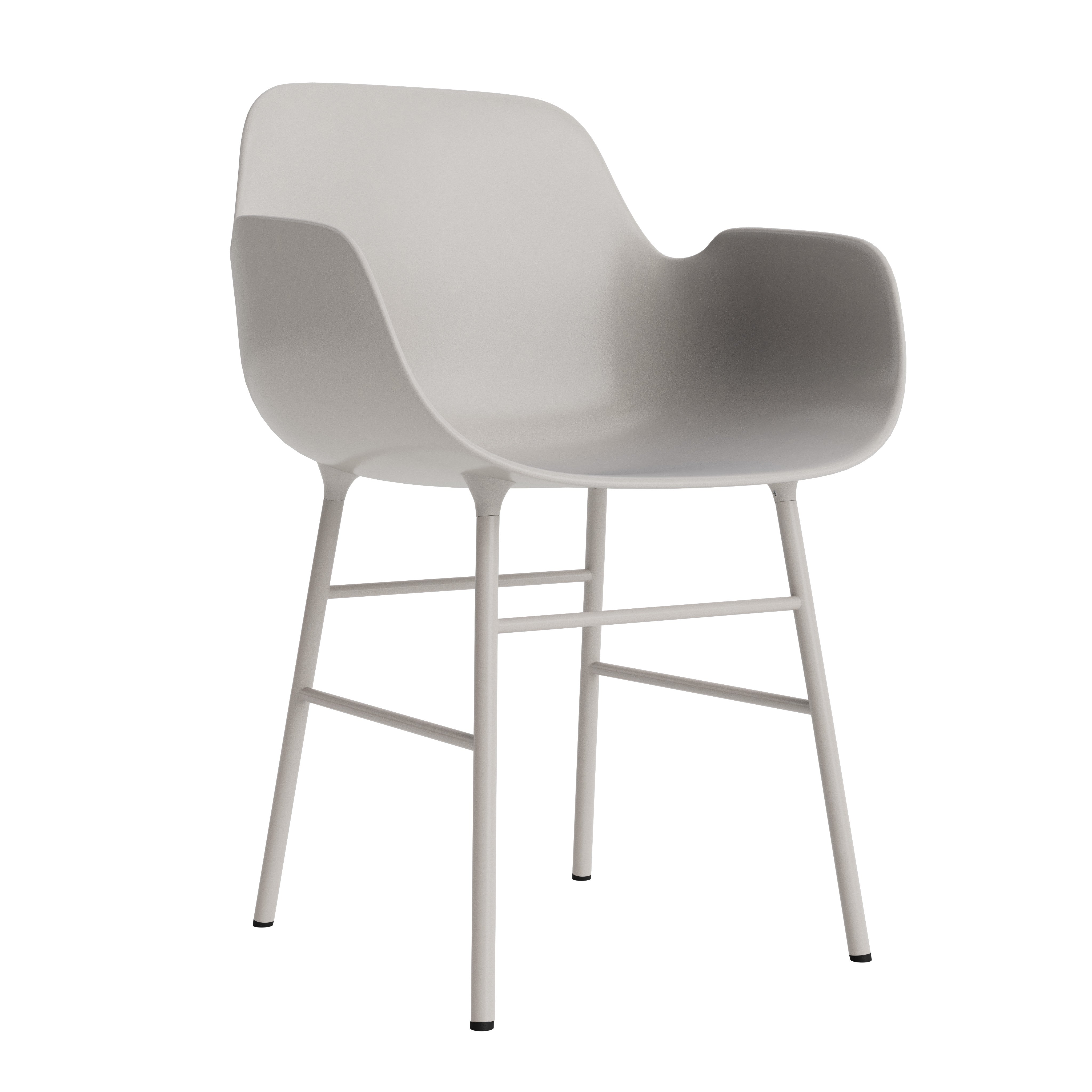 Chair with armrests of forms warm gray
