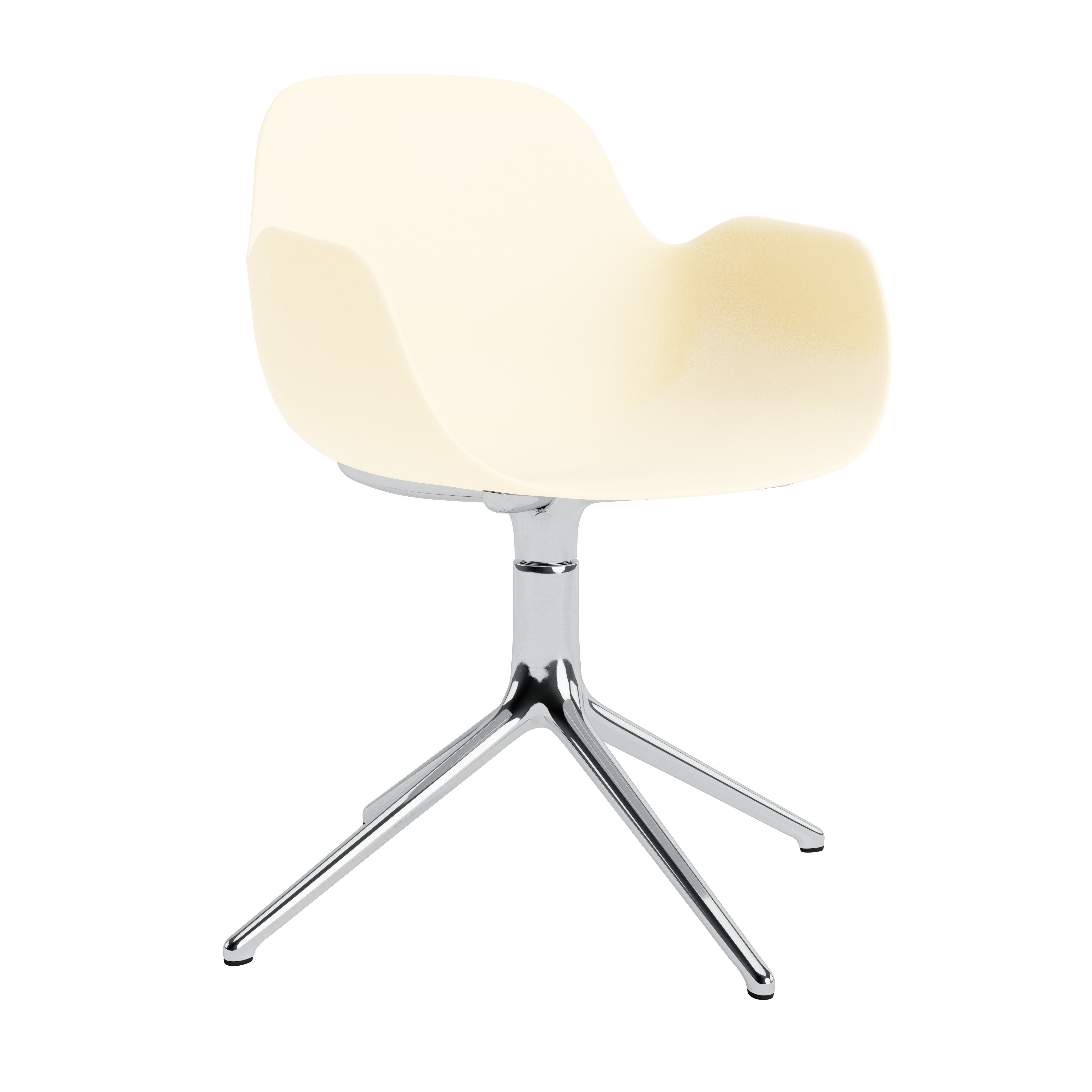 Office chair with 4l cream armrests with an aluminum base