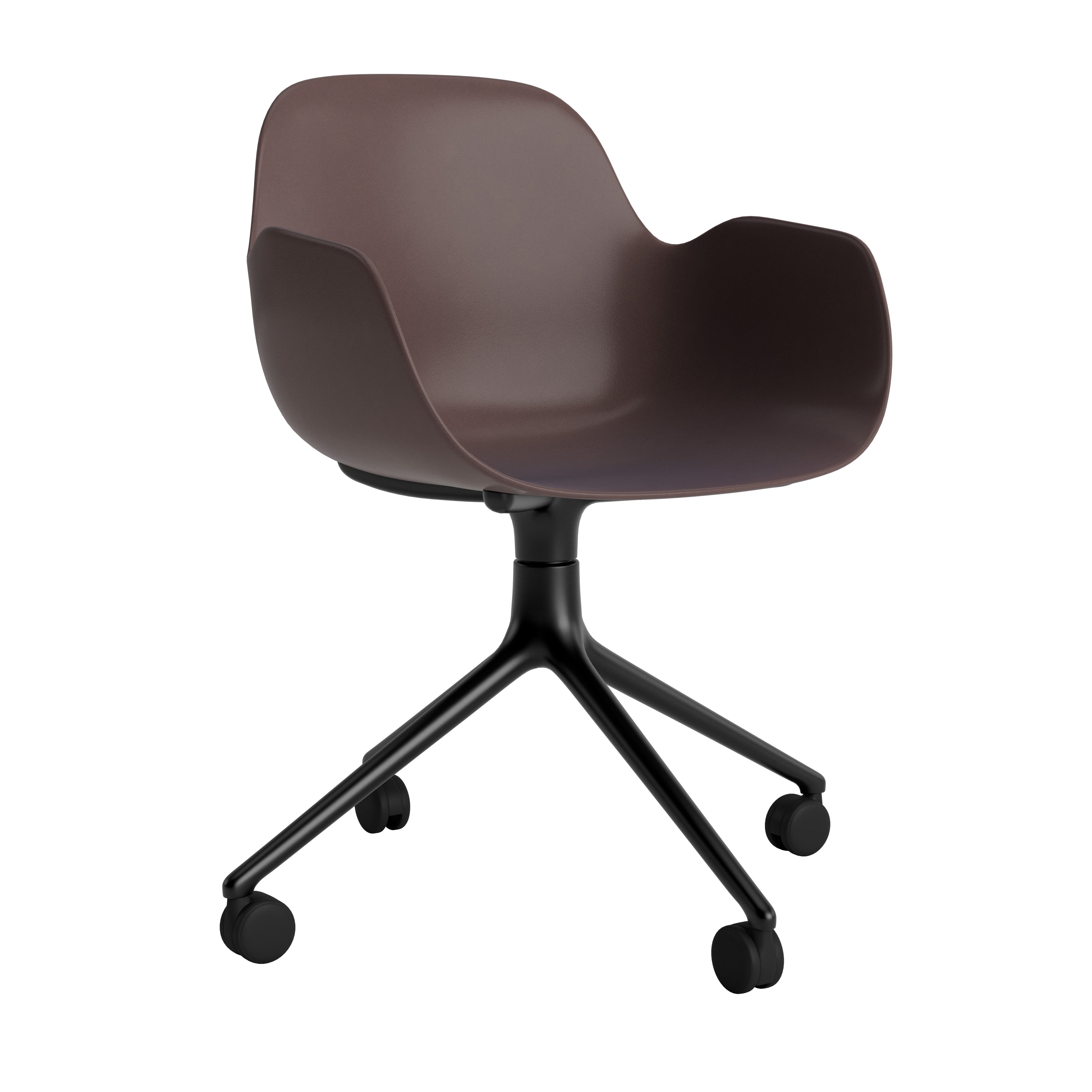 Office chair with 4W brown armrests with a black base