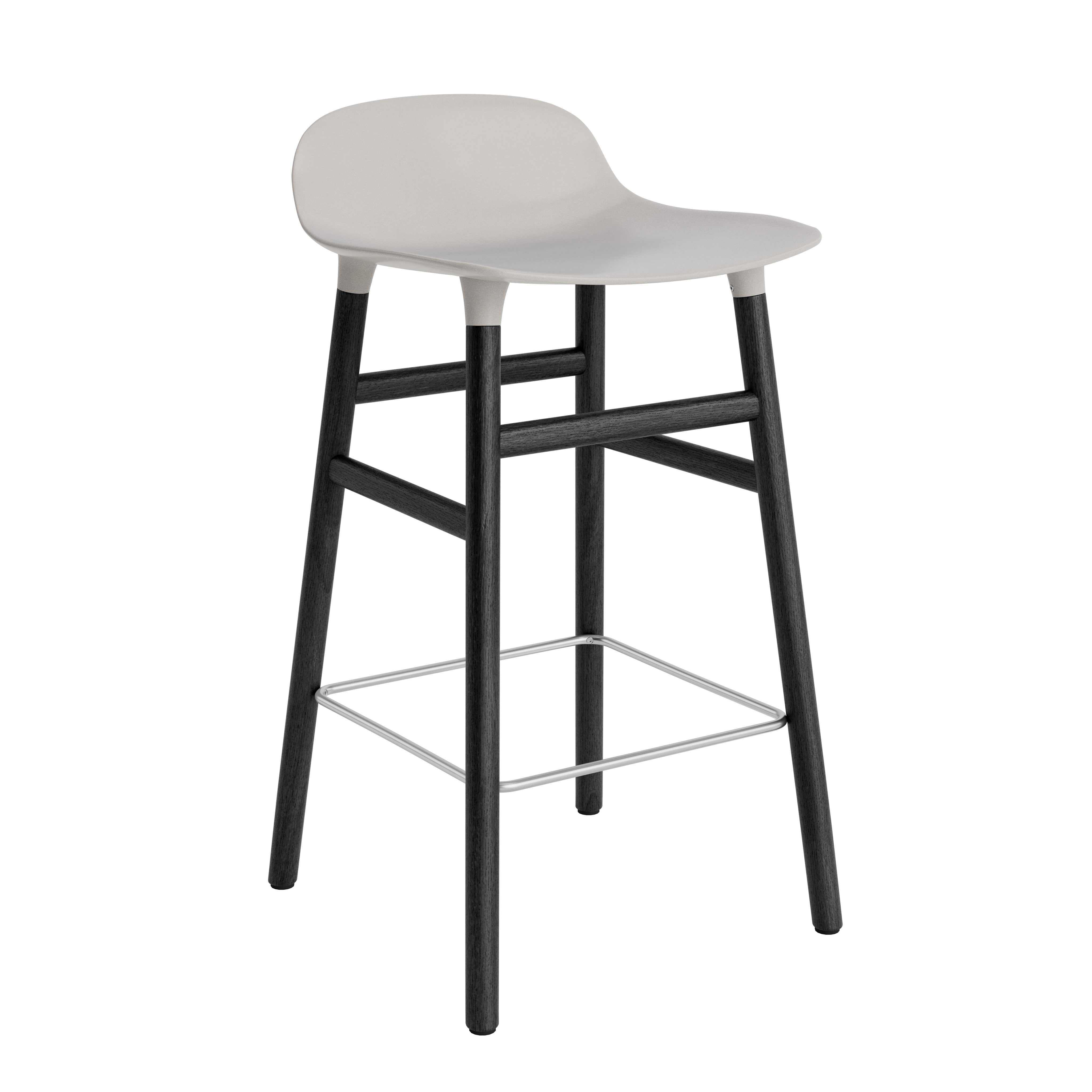 Hocker FORM warm grijs met zwarte eiken basis