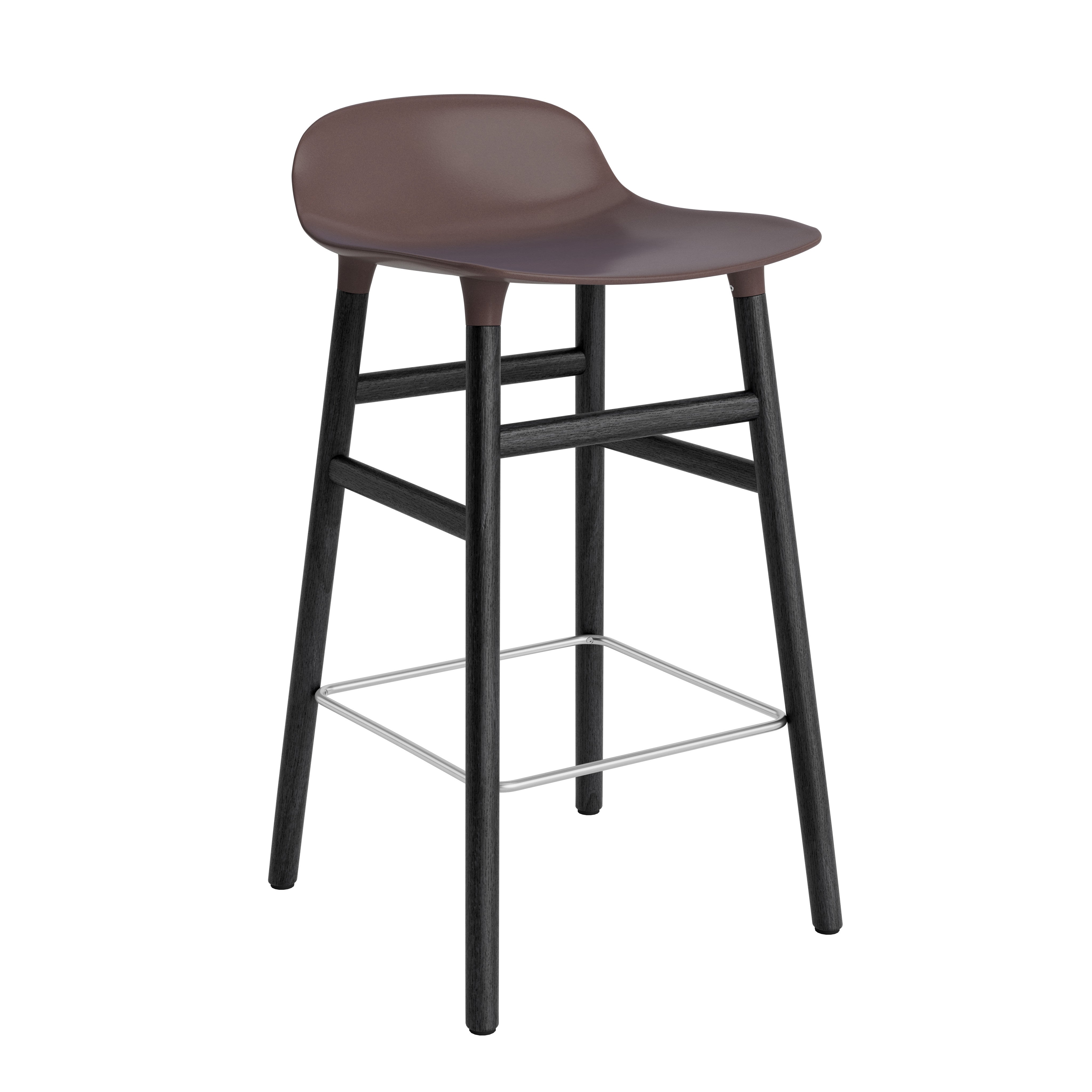 Hocker FORM bruin met zwarte eiken basis