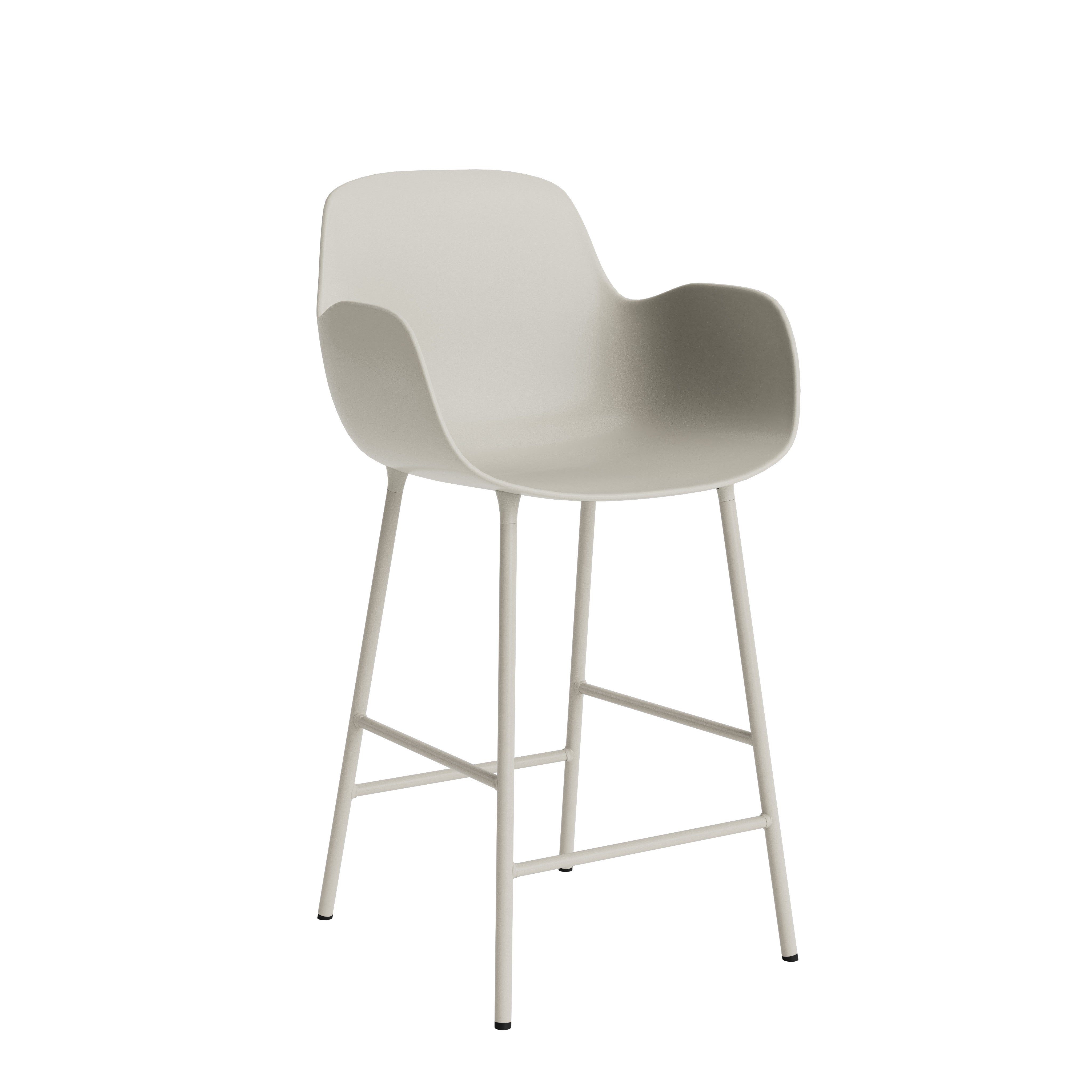 Bar chair with armrests light gray forms