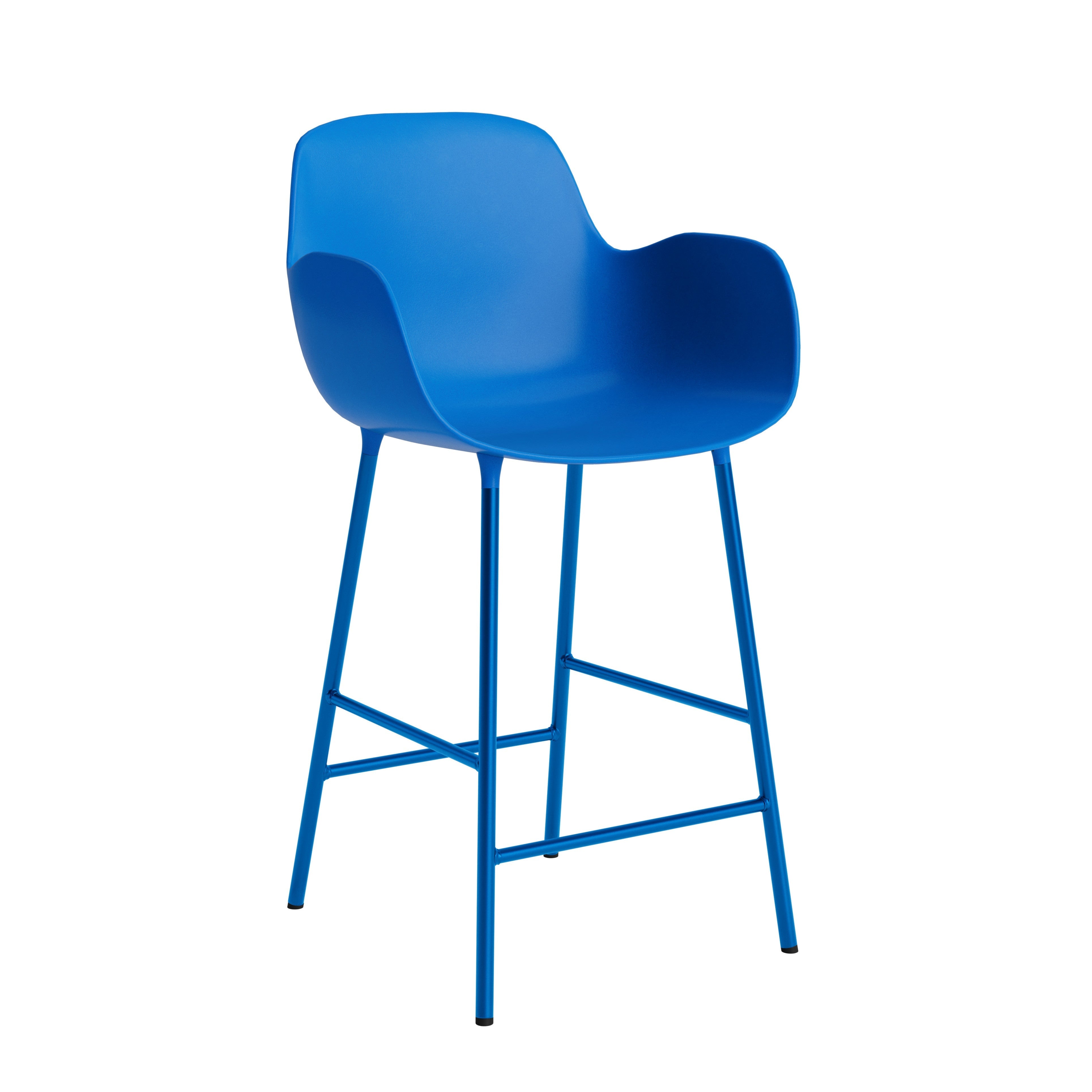 Barstuhl mit Armlehnen blaue Formen