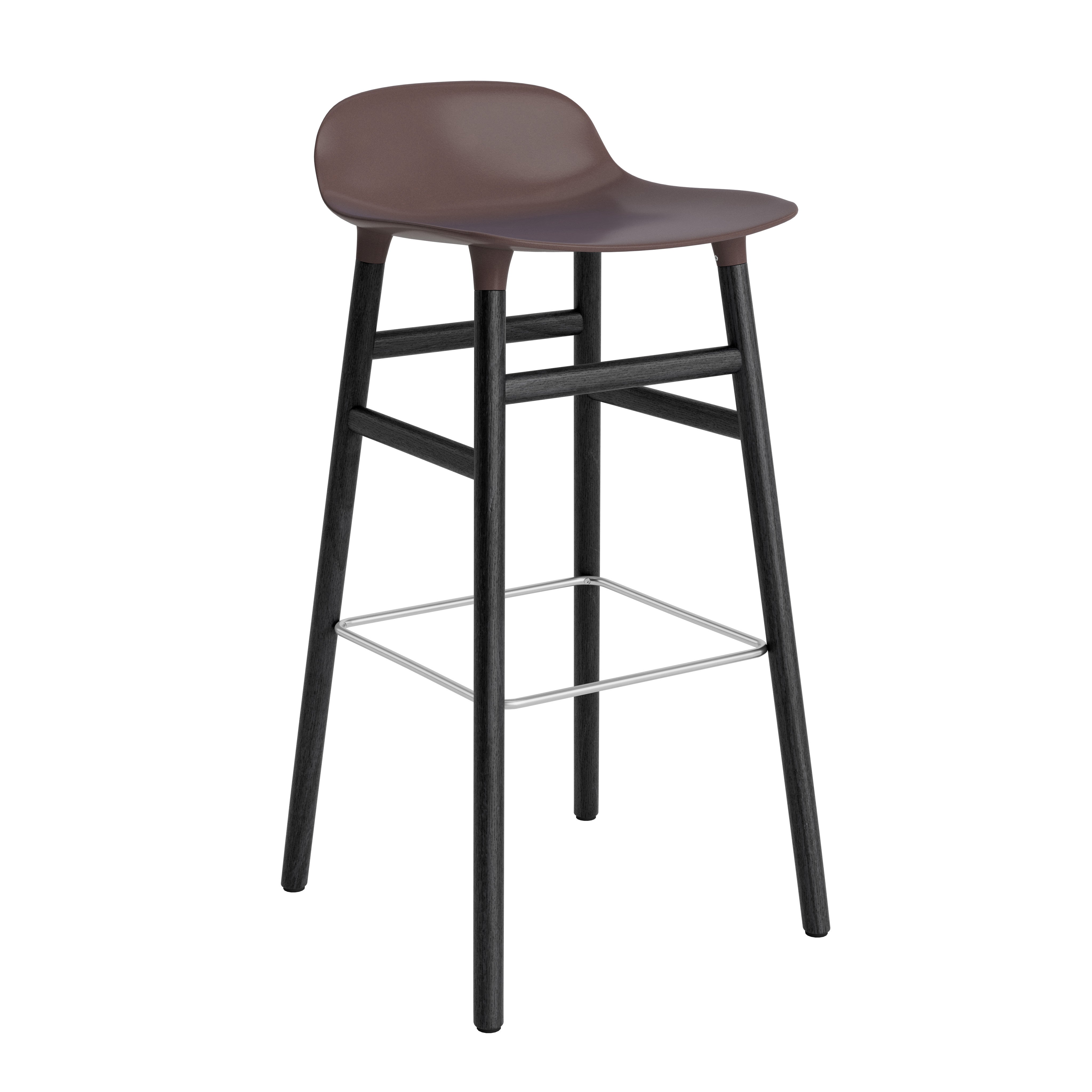 Hocker FORM bruin met zwarte eiken basis