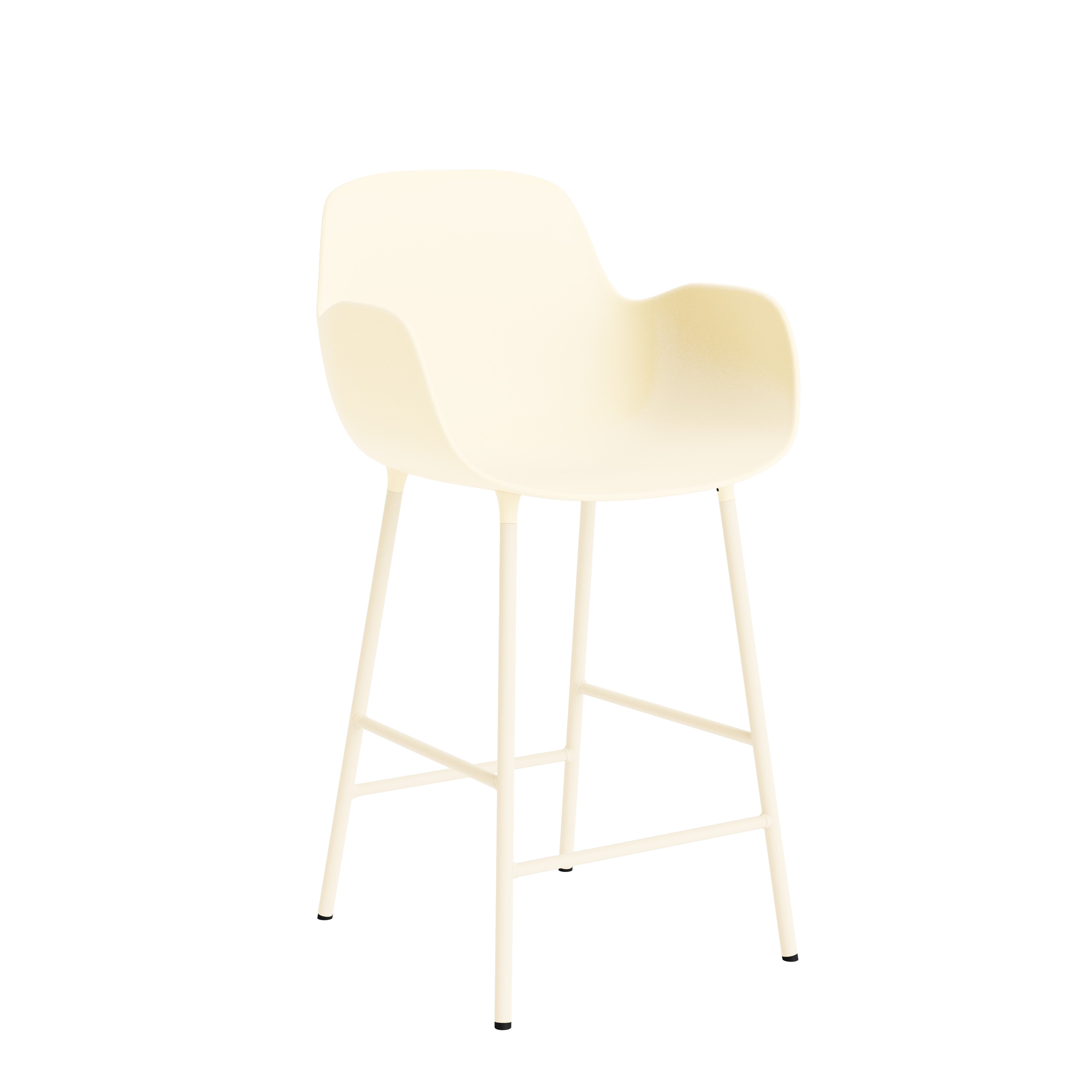Barstuhl mit falschen Armlehnen Creme