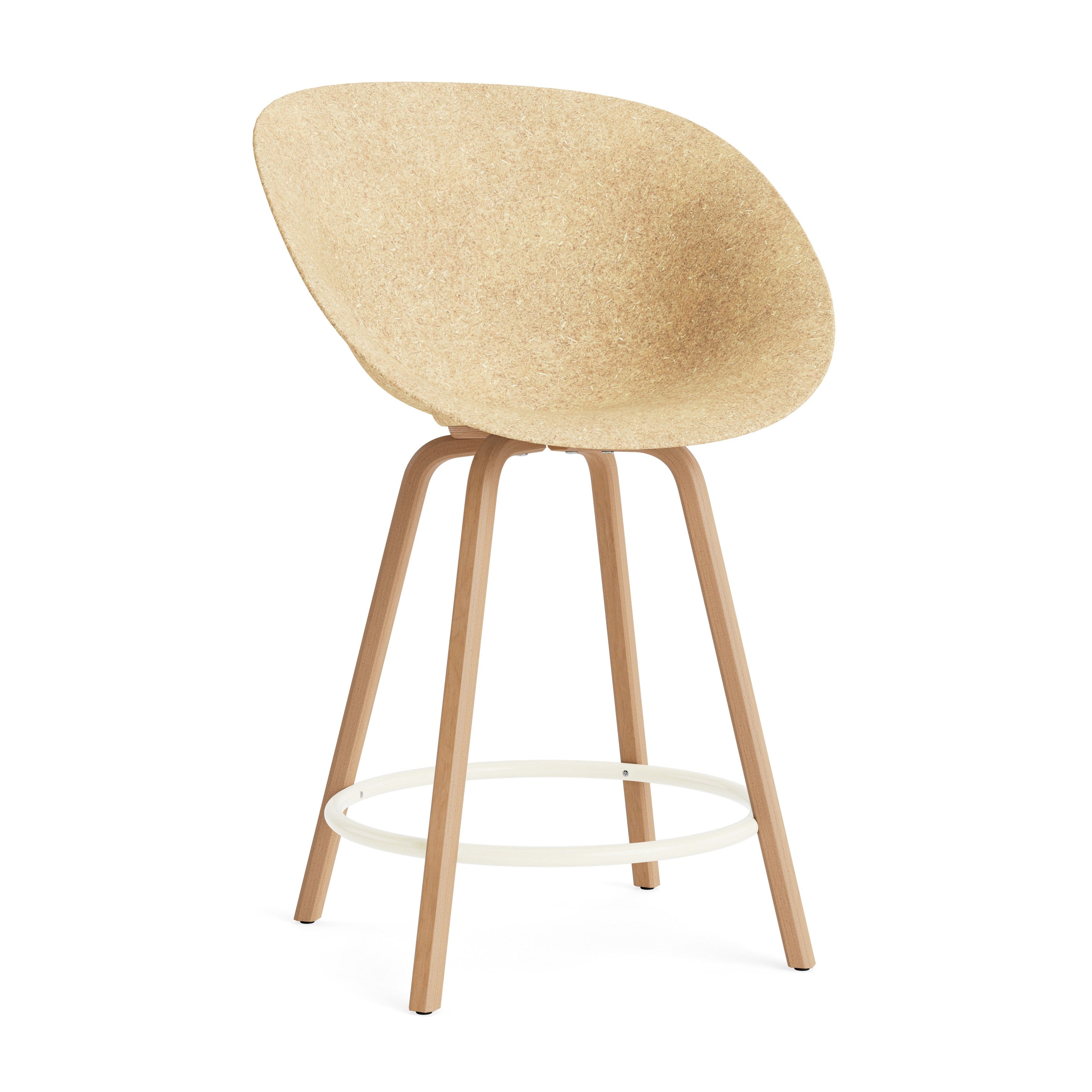 Barkruk MAT ARMCHAIR beige met beukenhouten basis