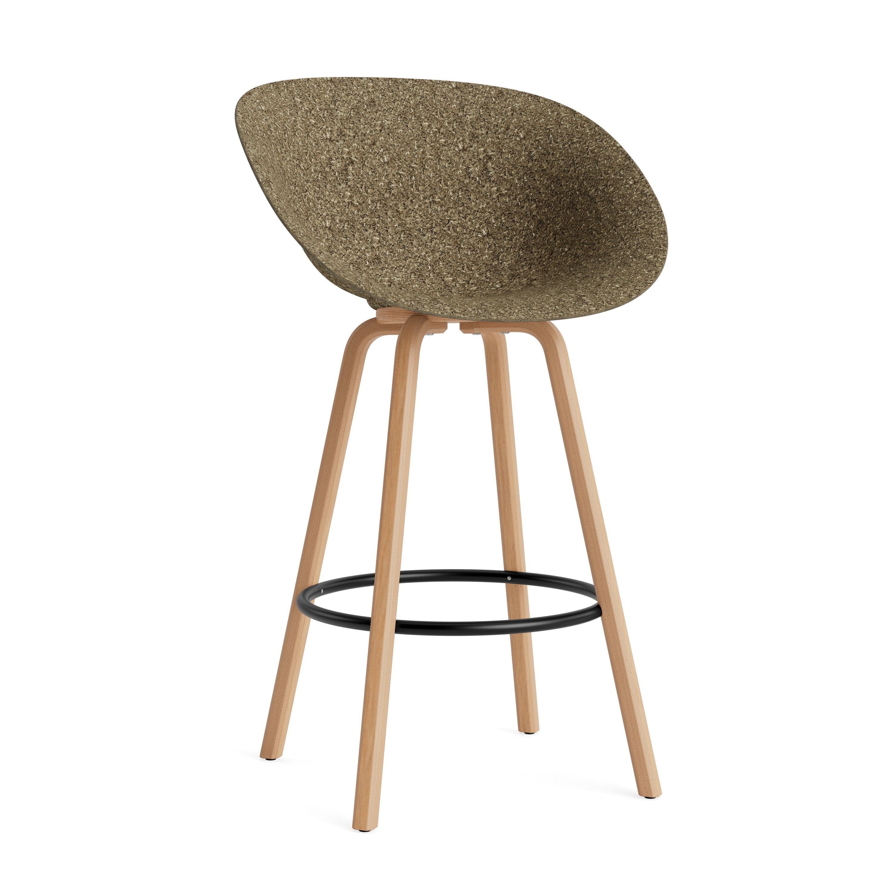 Sesselgrün -Green Mat Bar Stuhl mit einer Buchenbasis