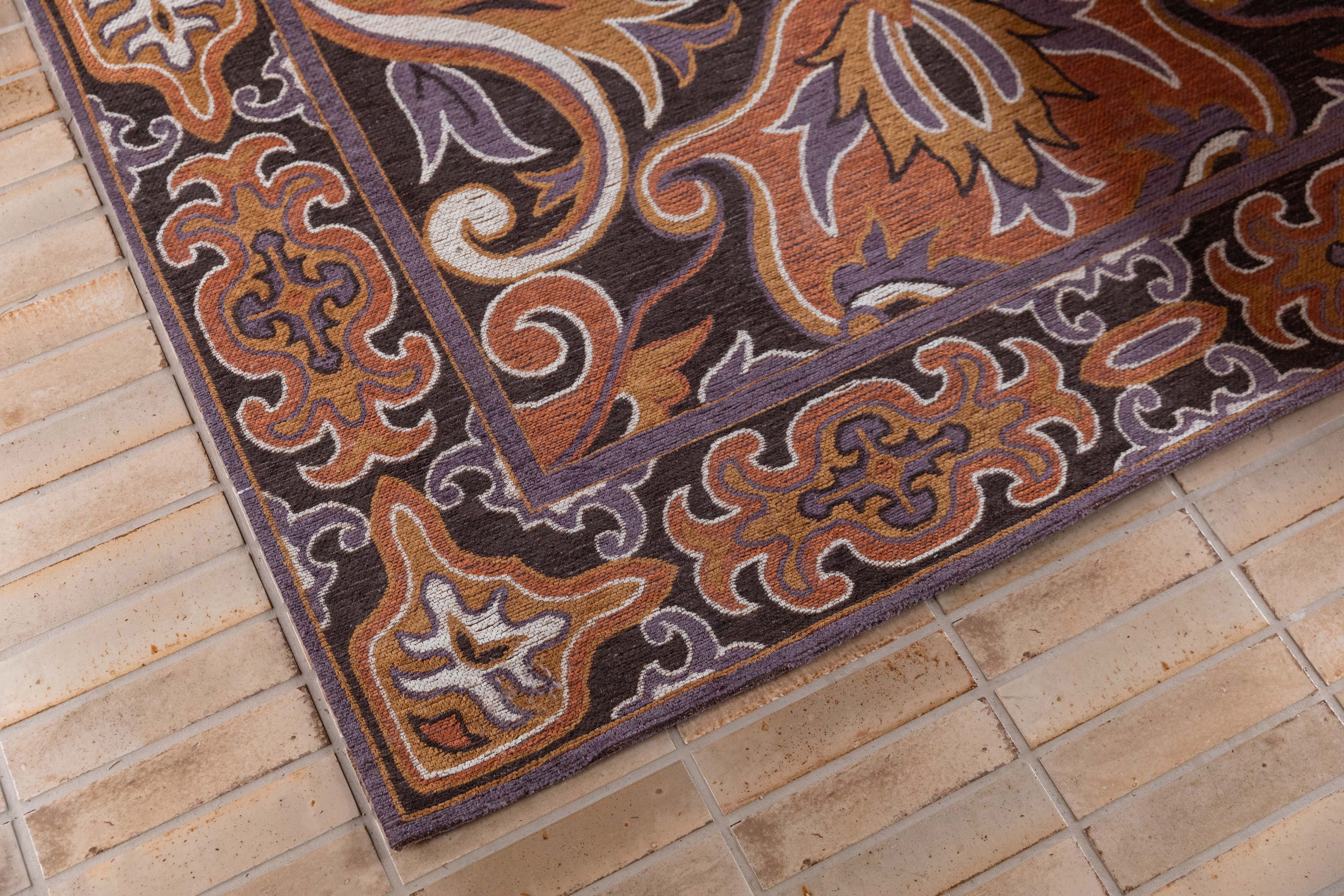 Vloerkleed BASHMIRA oranje met bruin