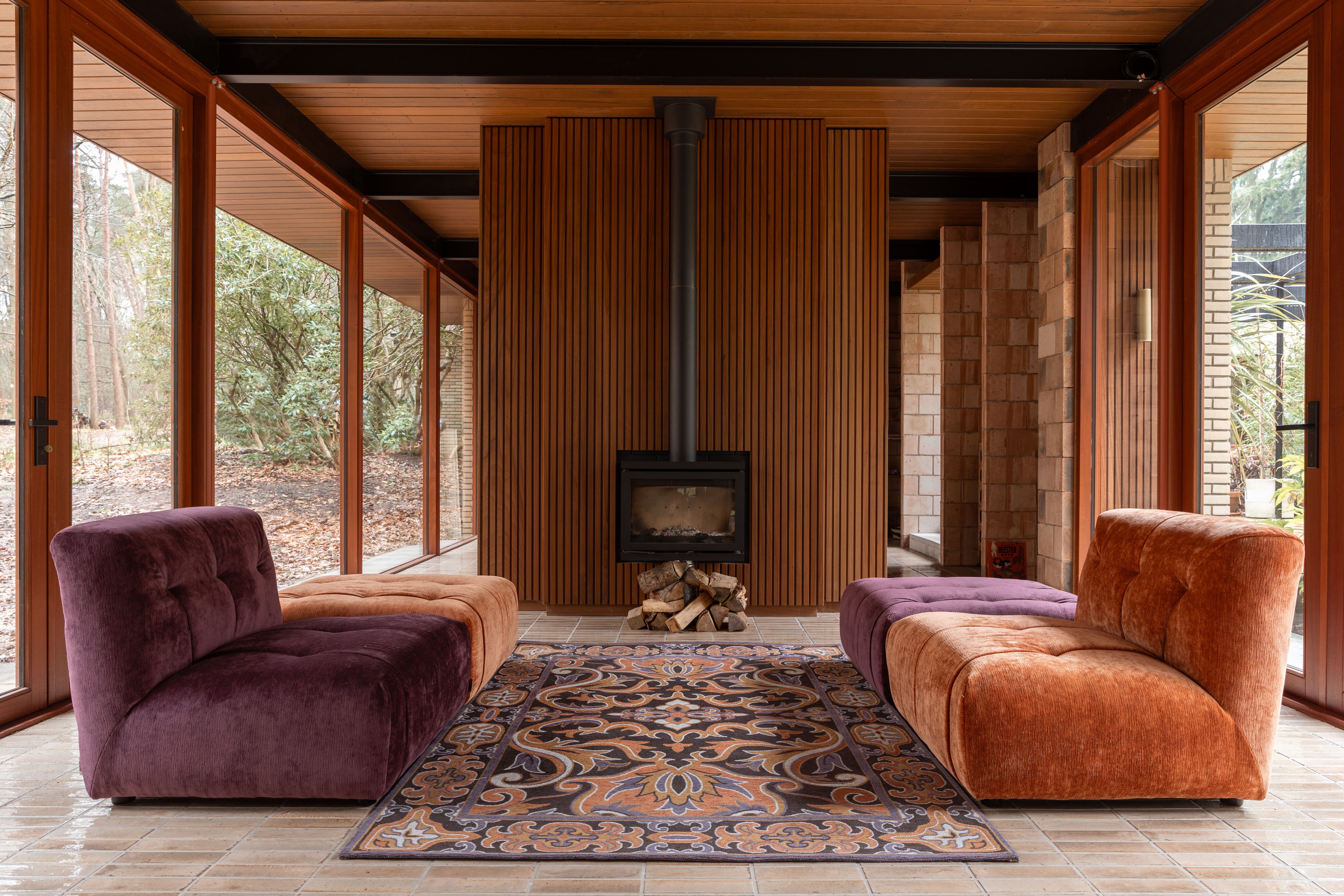 Vloerkleed BASHMIRA oranje met bruin