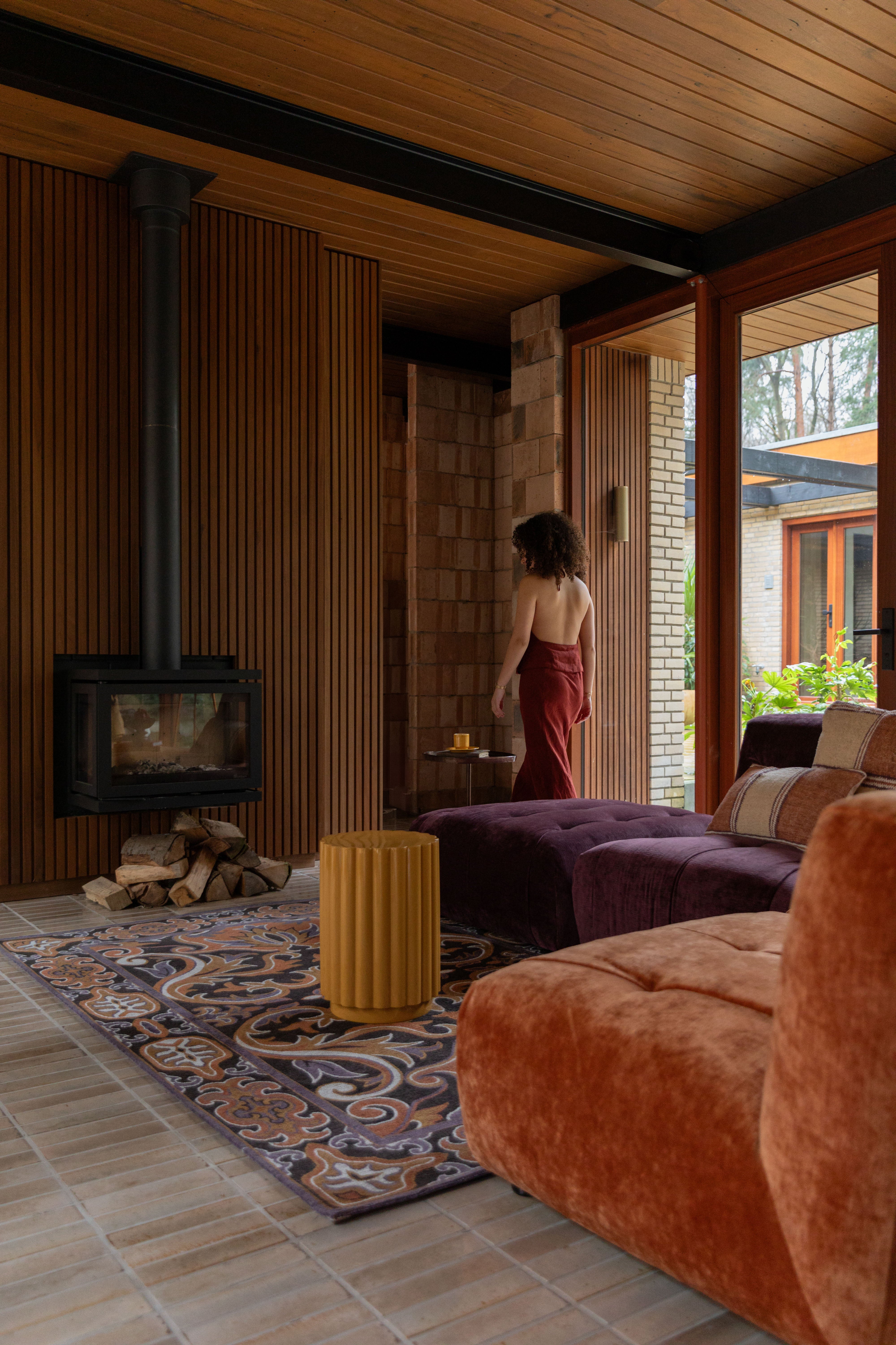 Vloerkleed BASHMIRA oranje met bruin