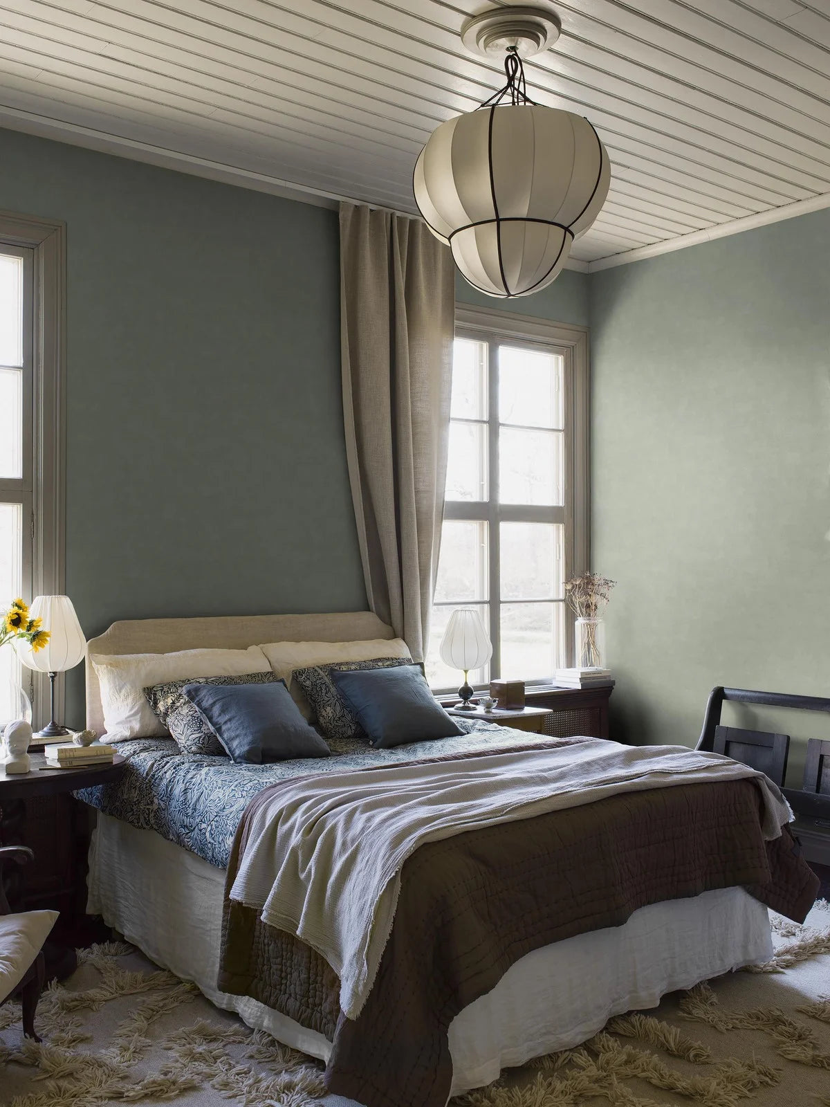 Behang dat canvas imiteert SHADES - LARIMAR lichtgroen