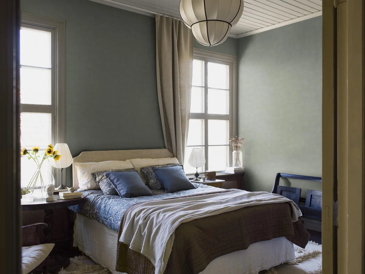 Behang dat canvas imiteert SHADES - LARIMAR lichtgroen