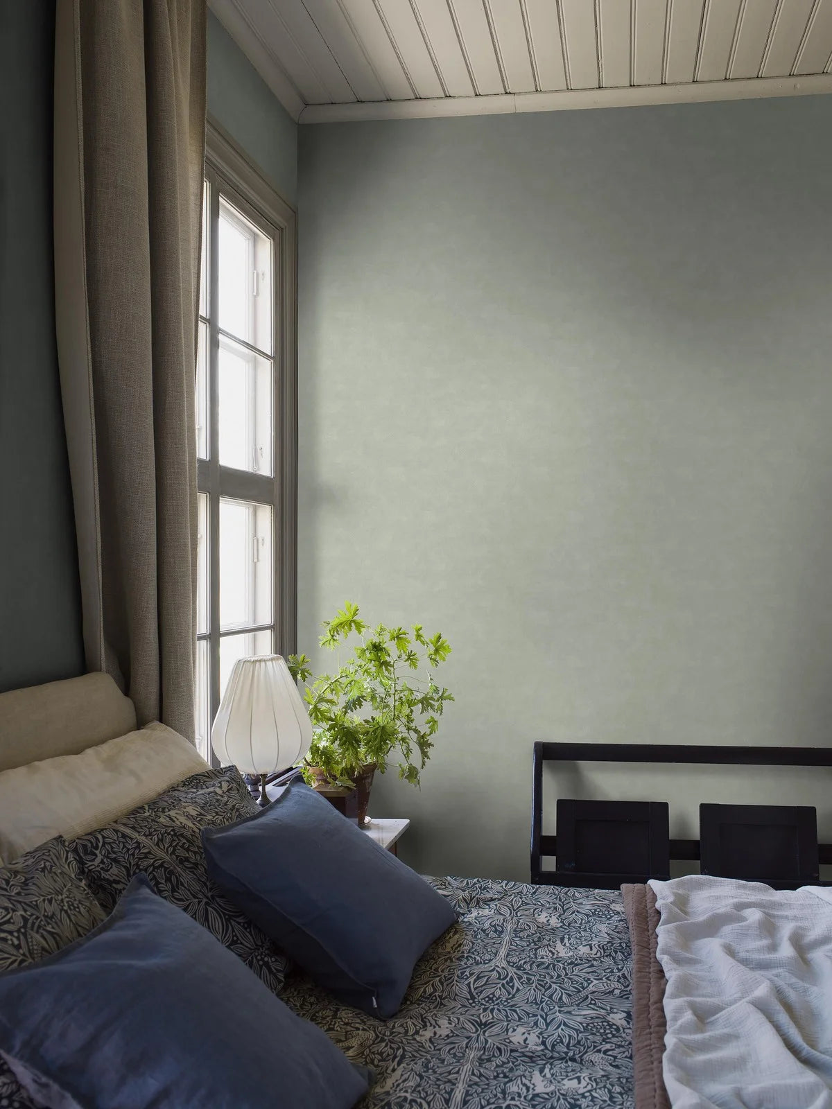 Behang dat canvas imiteert SHADES - LARIMAR lichtgroen