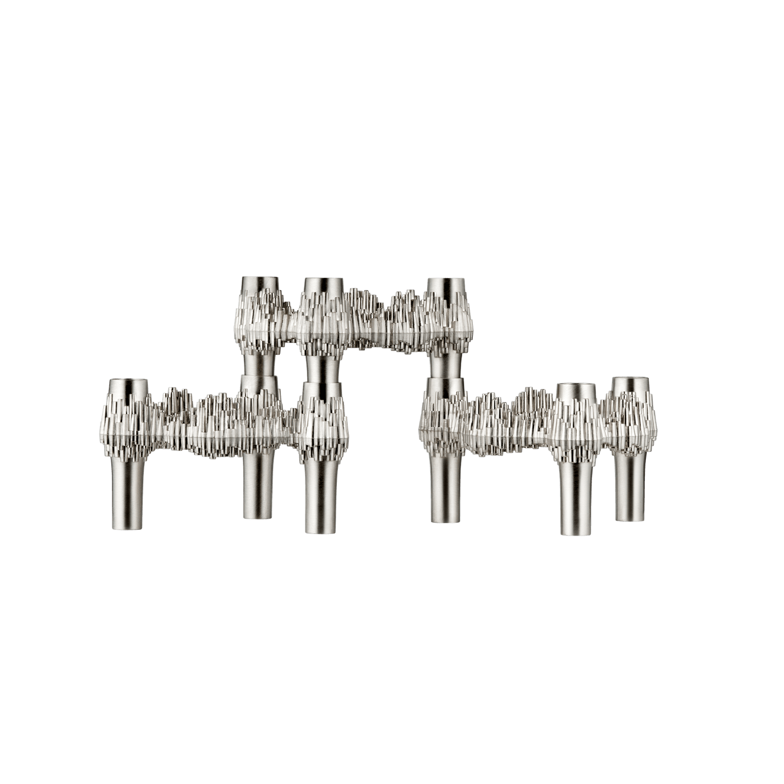 Set von Kerzenhaltern QUIST gebürstetes Chrom